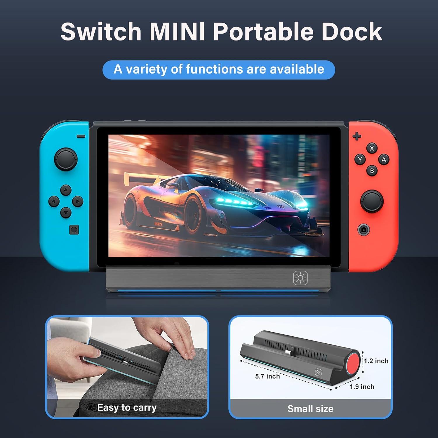 Dock portátil para Nintendo Switch Rapell 6 en 1 HDMI USB