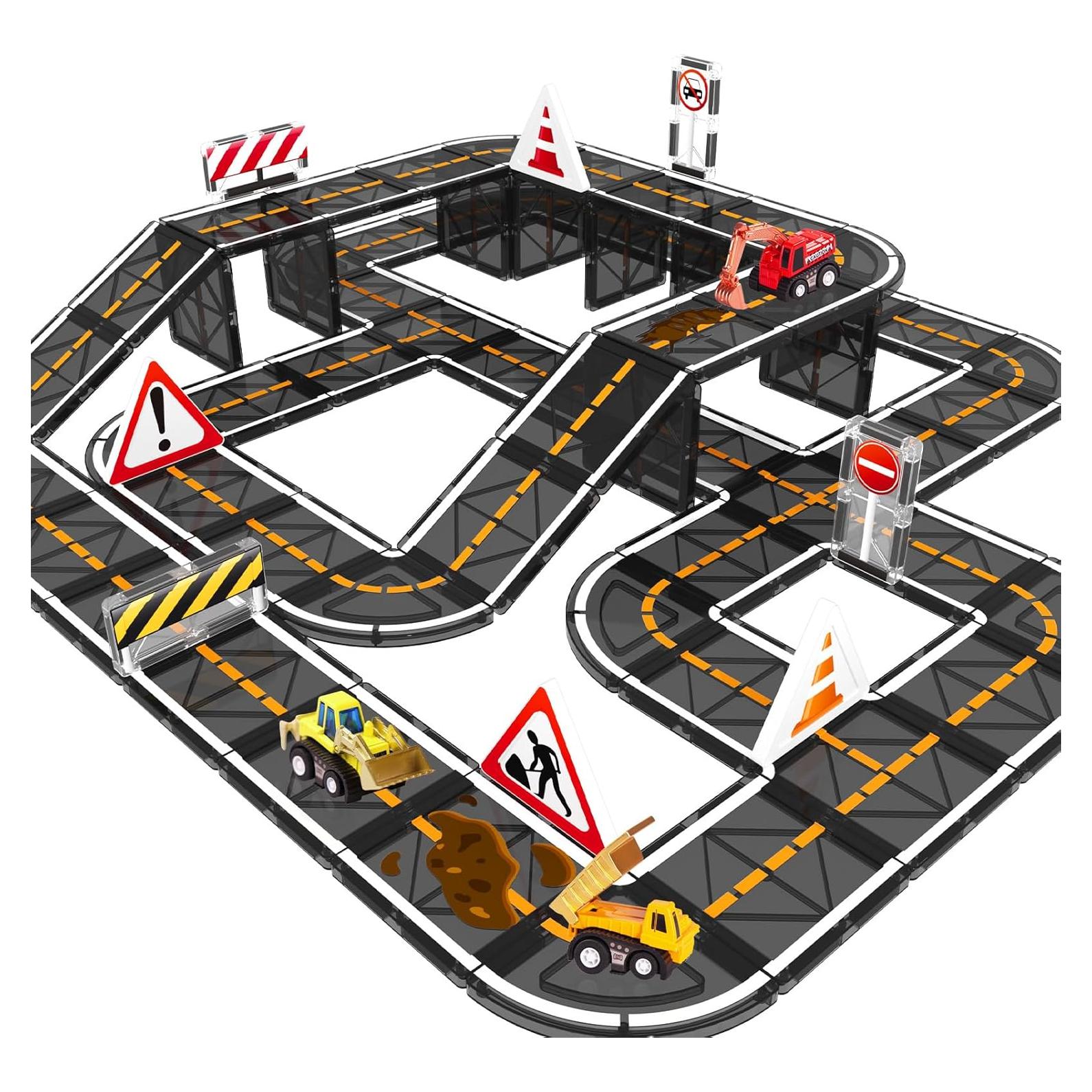 Set de Azulejos Magnéticos BigShu Vehículos de Construcción