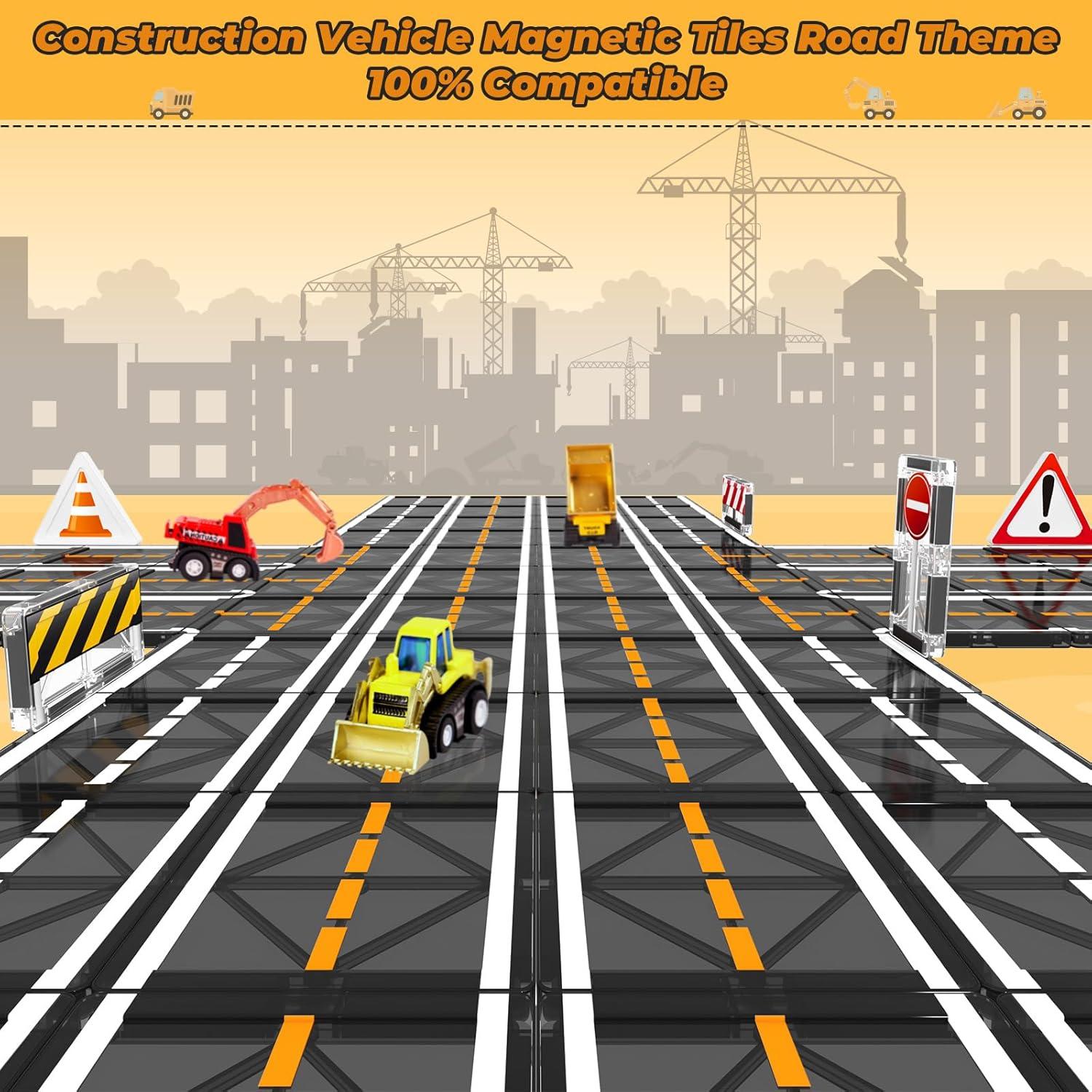 Set de Azulejos Magnéticos BigShu Vehículos de Construcción
