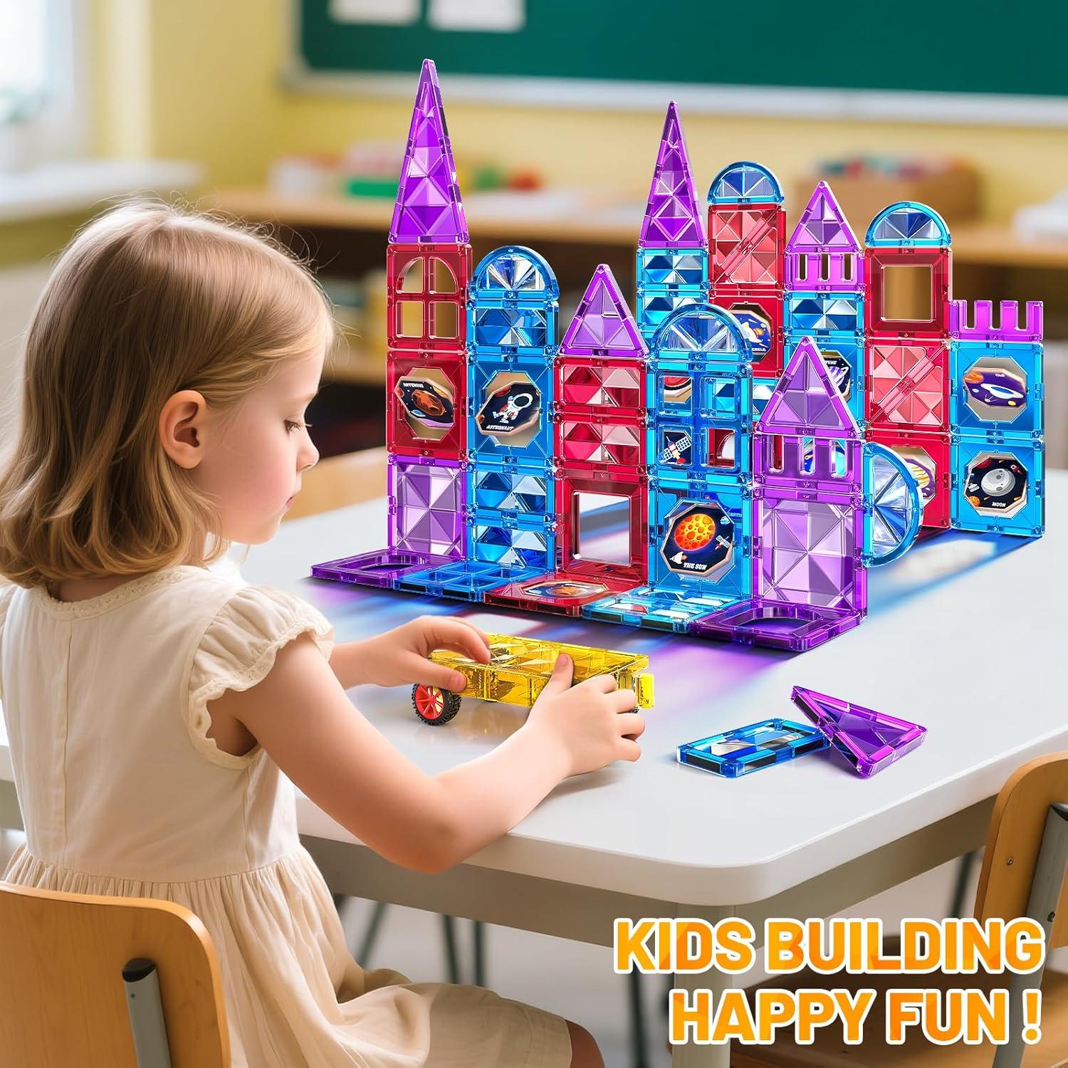 Juego de Construcción Magnético 80 Piezas MSKOLER para Niños 3+