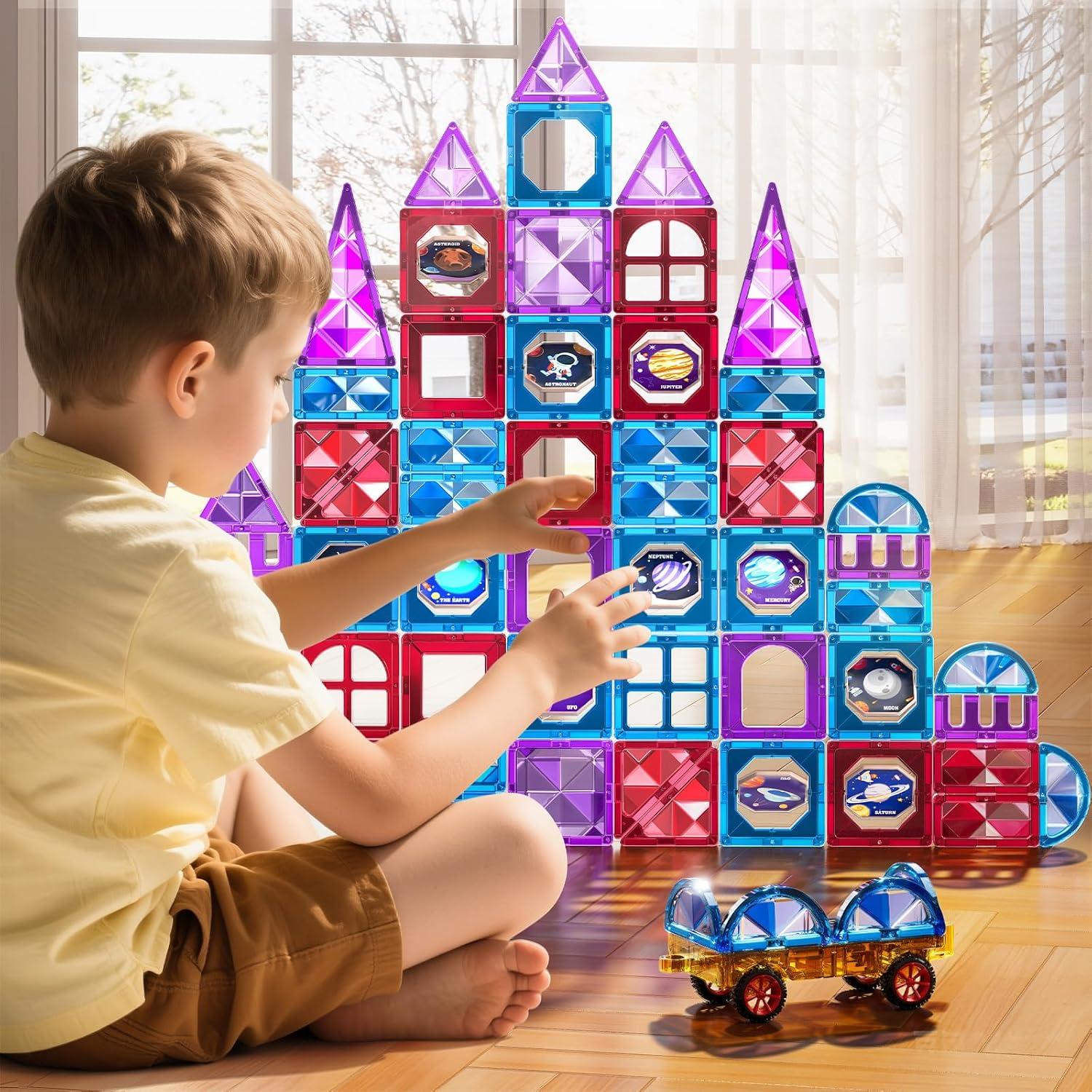 Juego de Construcción Magnético 80 Piezas MSKOLER para Niños 3+