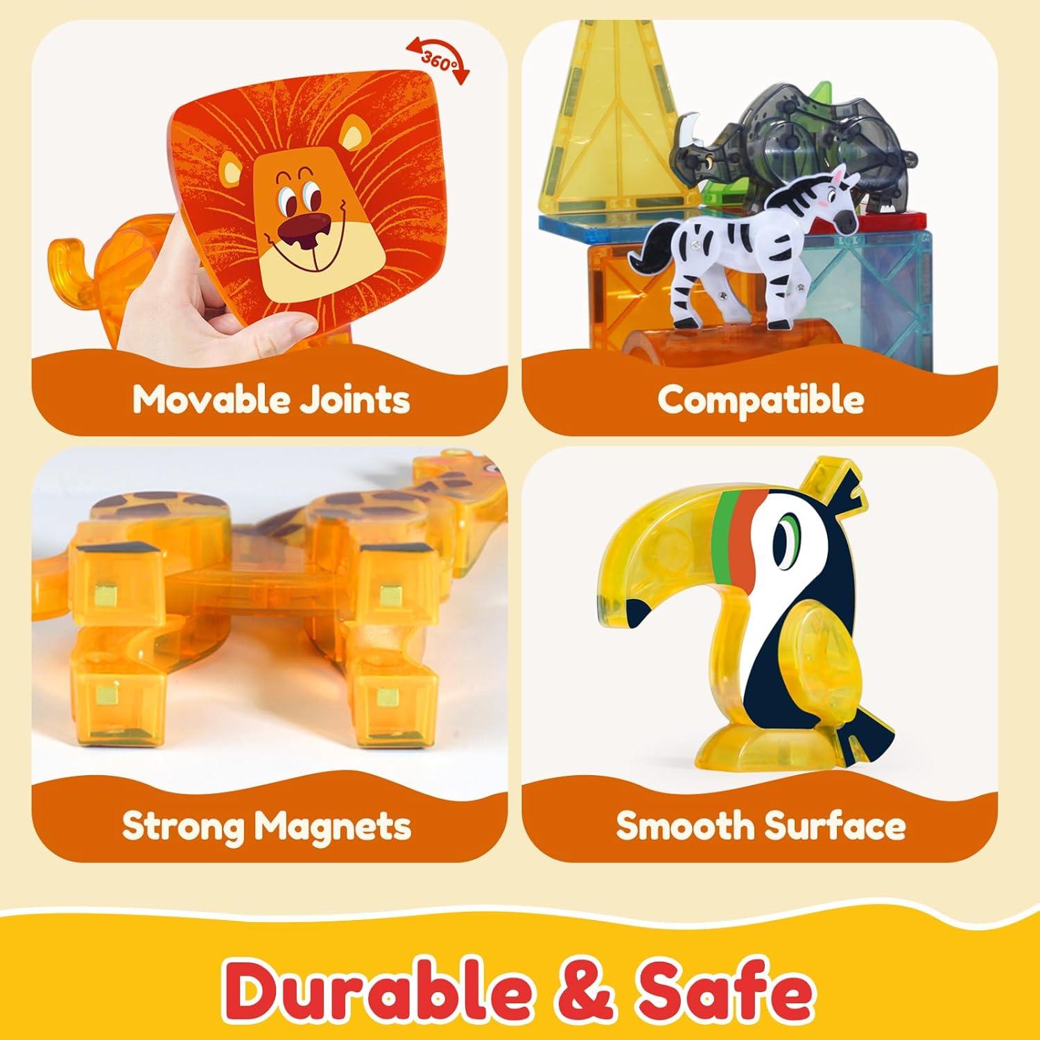 Juguetes Magnéticos de Animales de Safari Oriate - 5 Piezas