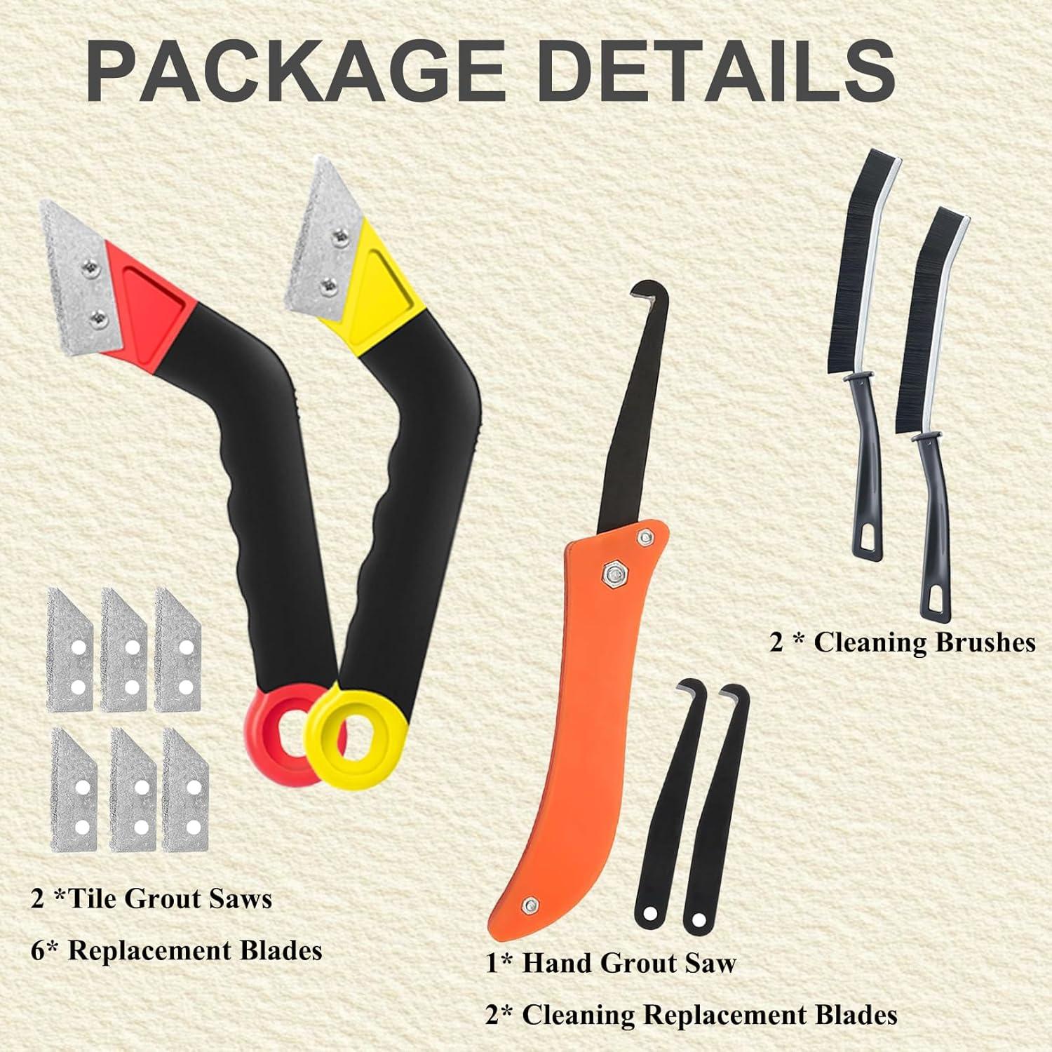 Kit de Herramientas para Remoción de Lechada LAGWIUY - 2 Sierras, 6 Cuchillas