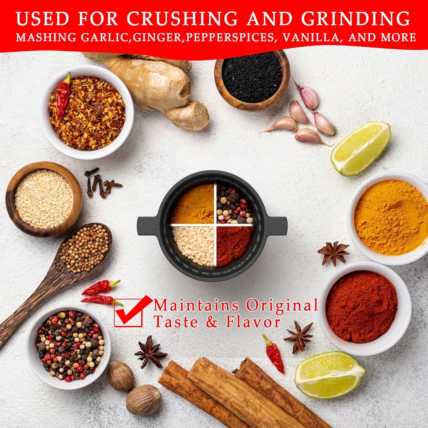 Juego de Mortero y Maja de Hierro Fundido UKENEM 3 Piezas