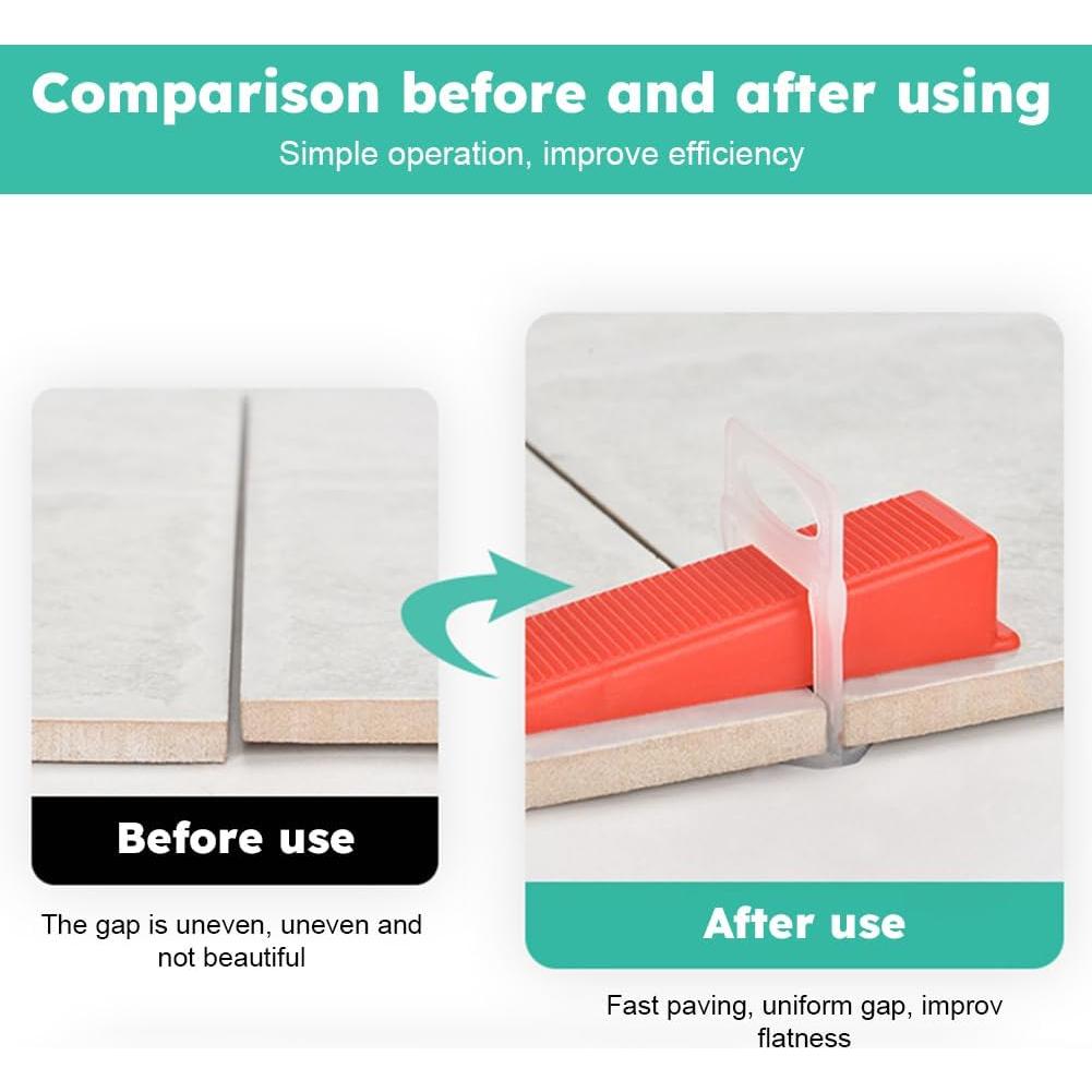 Kit de Nivelación de Azulejos 300pcs Espaciadores + 100 Cuñas