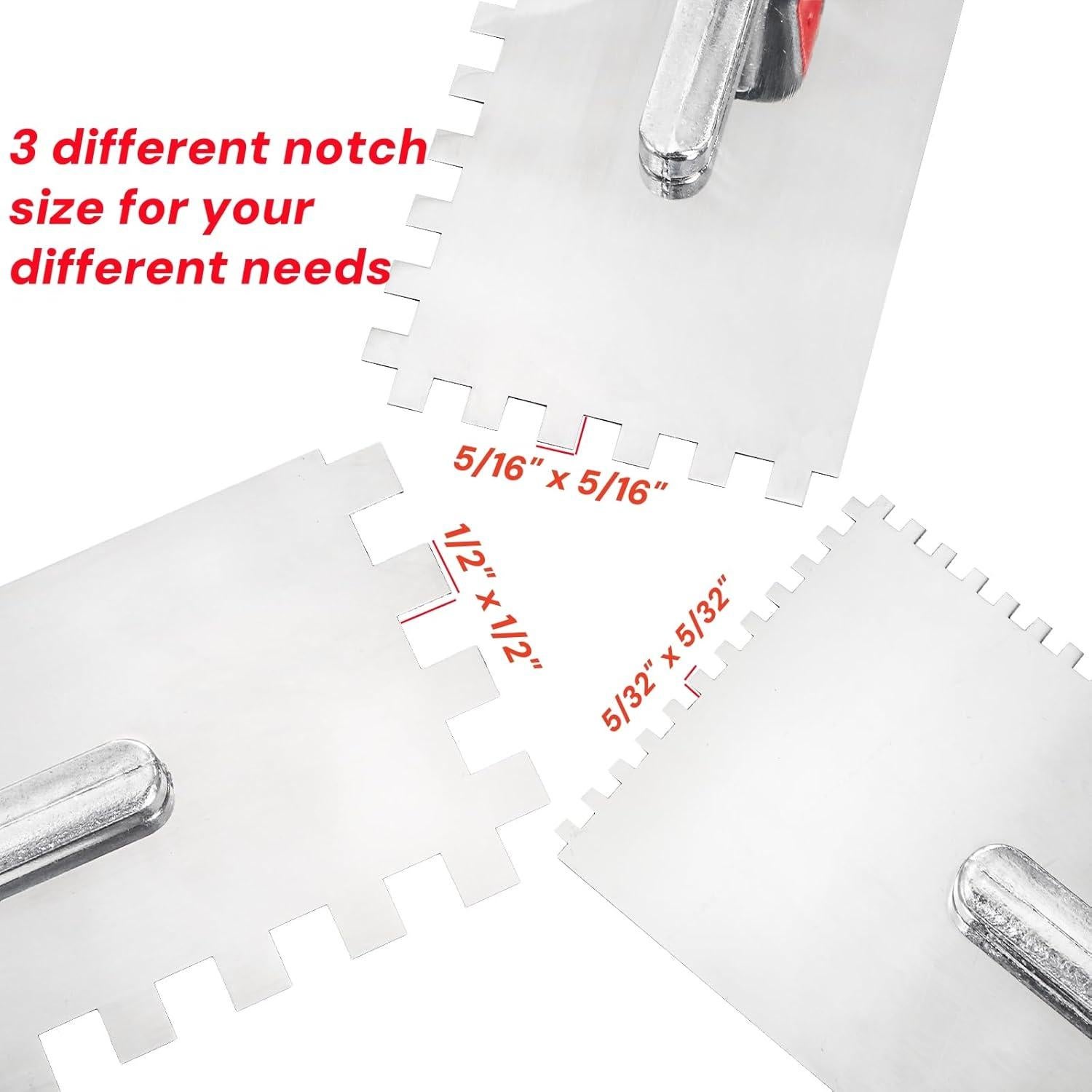 Juego de Paletas de Concreto Peohud - 3 Piezas con Muescas