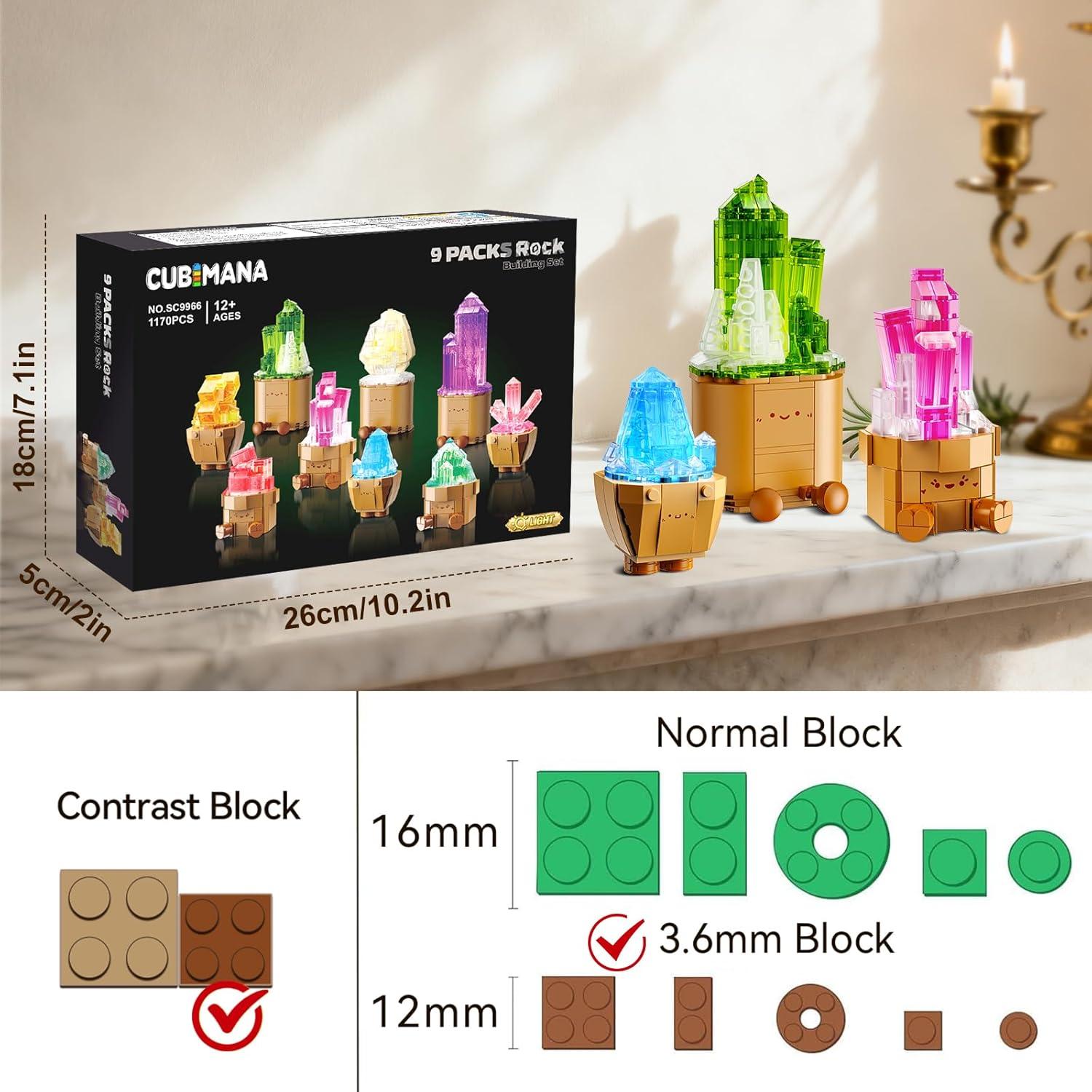 Set de Construcción de Cristales Minerales CUBIMANA 1170PCS