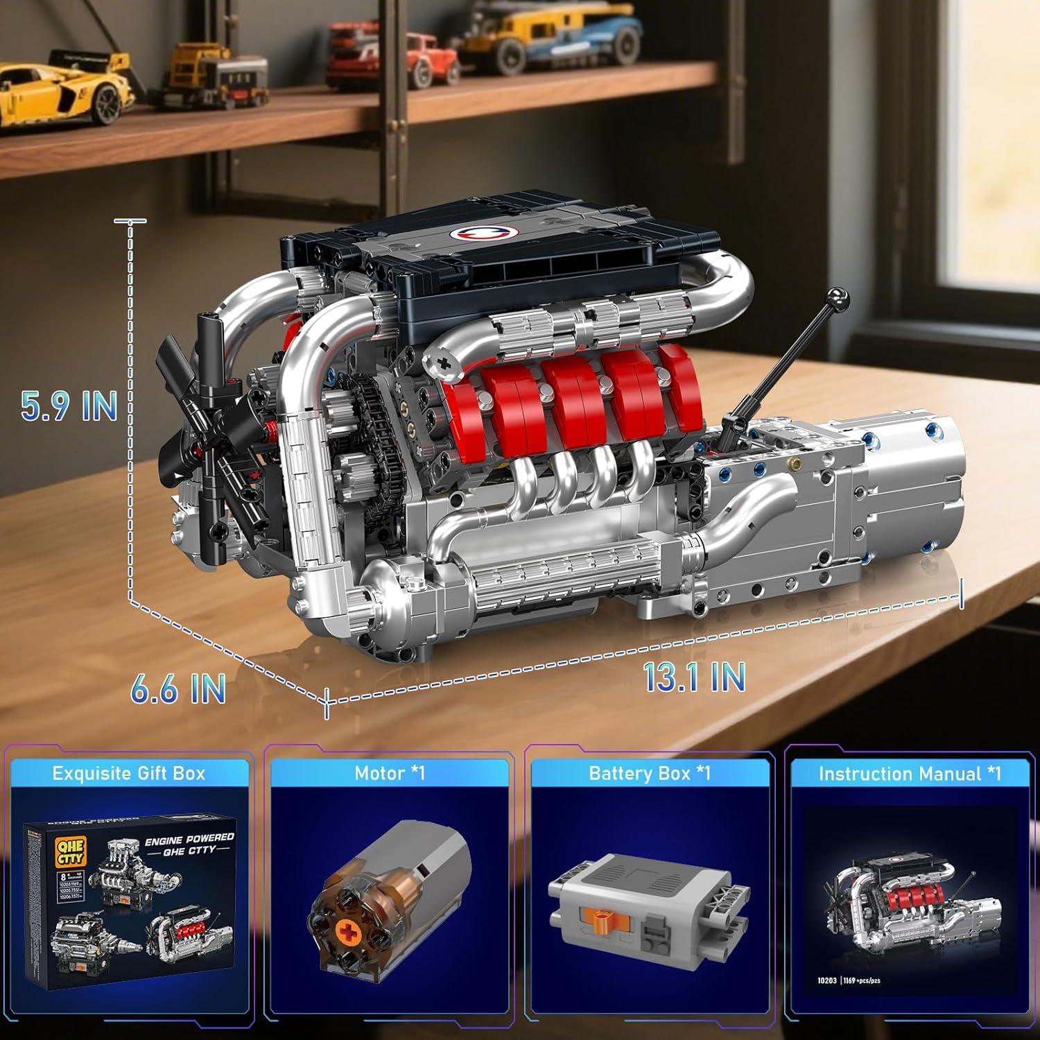 Kit de Construcción Motor V8 QHECTTY 1169 Piezas STEM