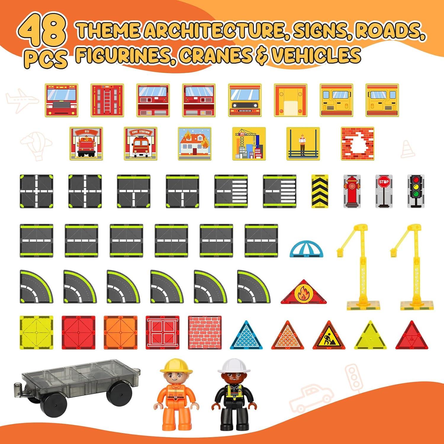 Juego de Piezas Magnéticas de Carretera HarworLife 20 Piezas