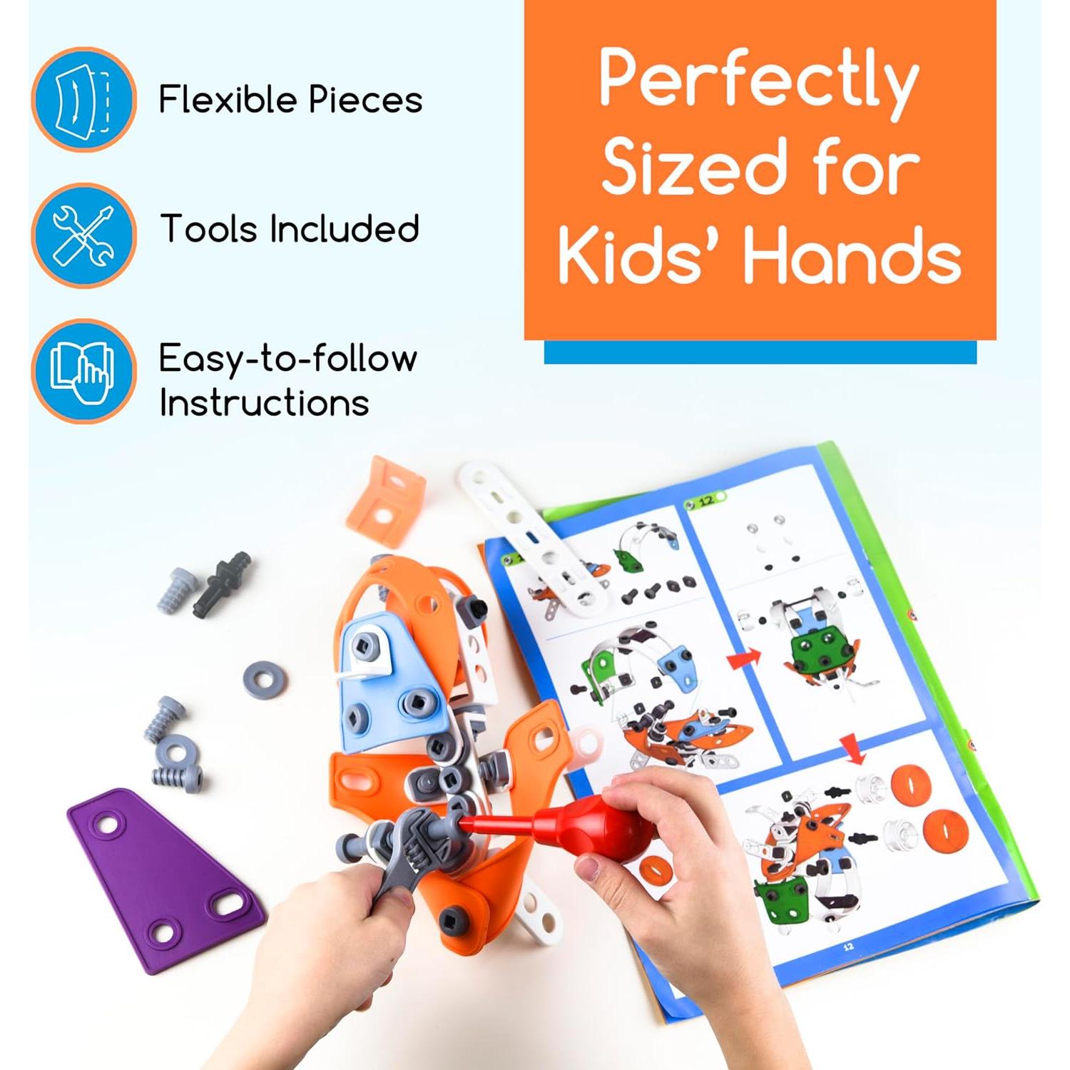 Juego de Construcción Play Brainy 132 Piezas 5-en-1 STEM