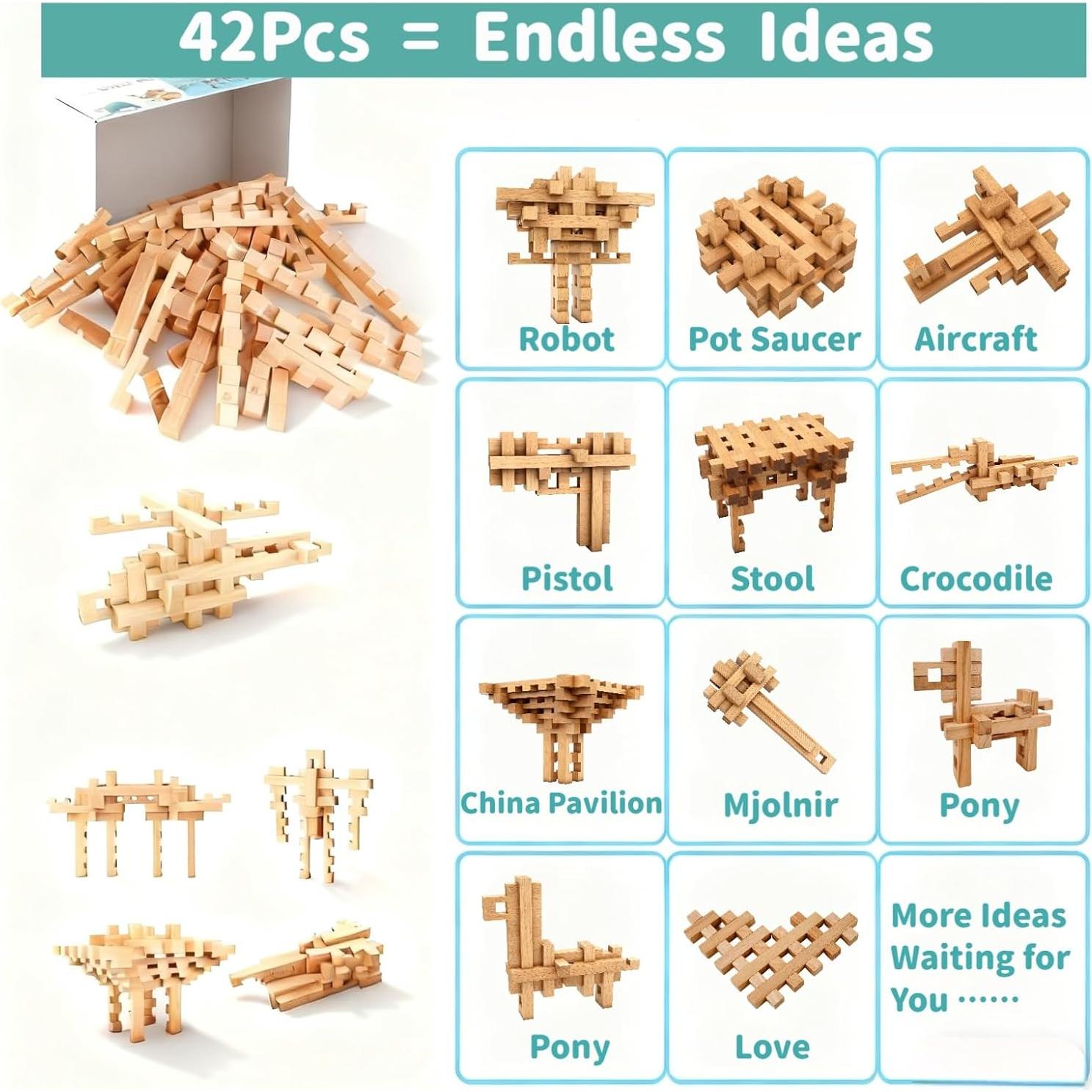Bloques de Construcción de Madera STEM 15 en 1 Qiaolin 5+ Años