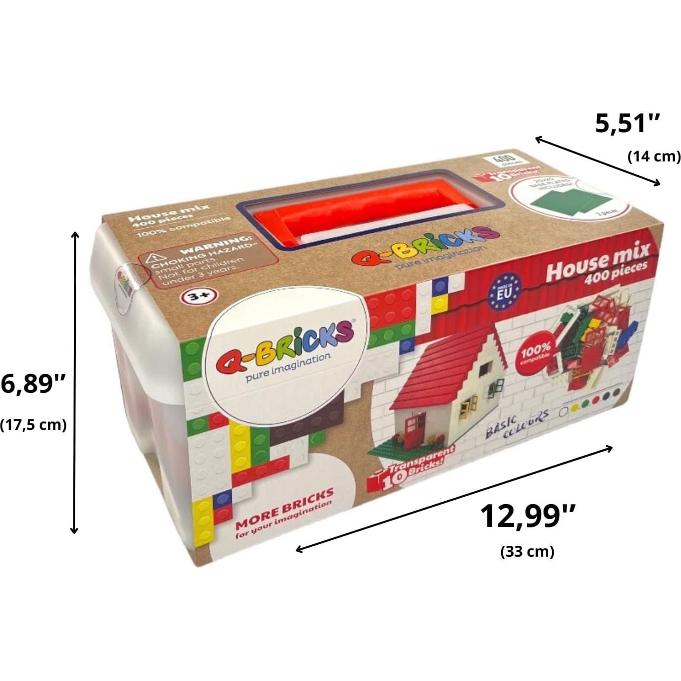 Juego de Construcción Q-BRICKS 400 Piezas - 19 Formas y 8 Colores