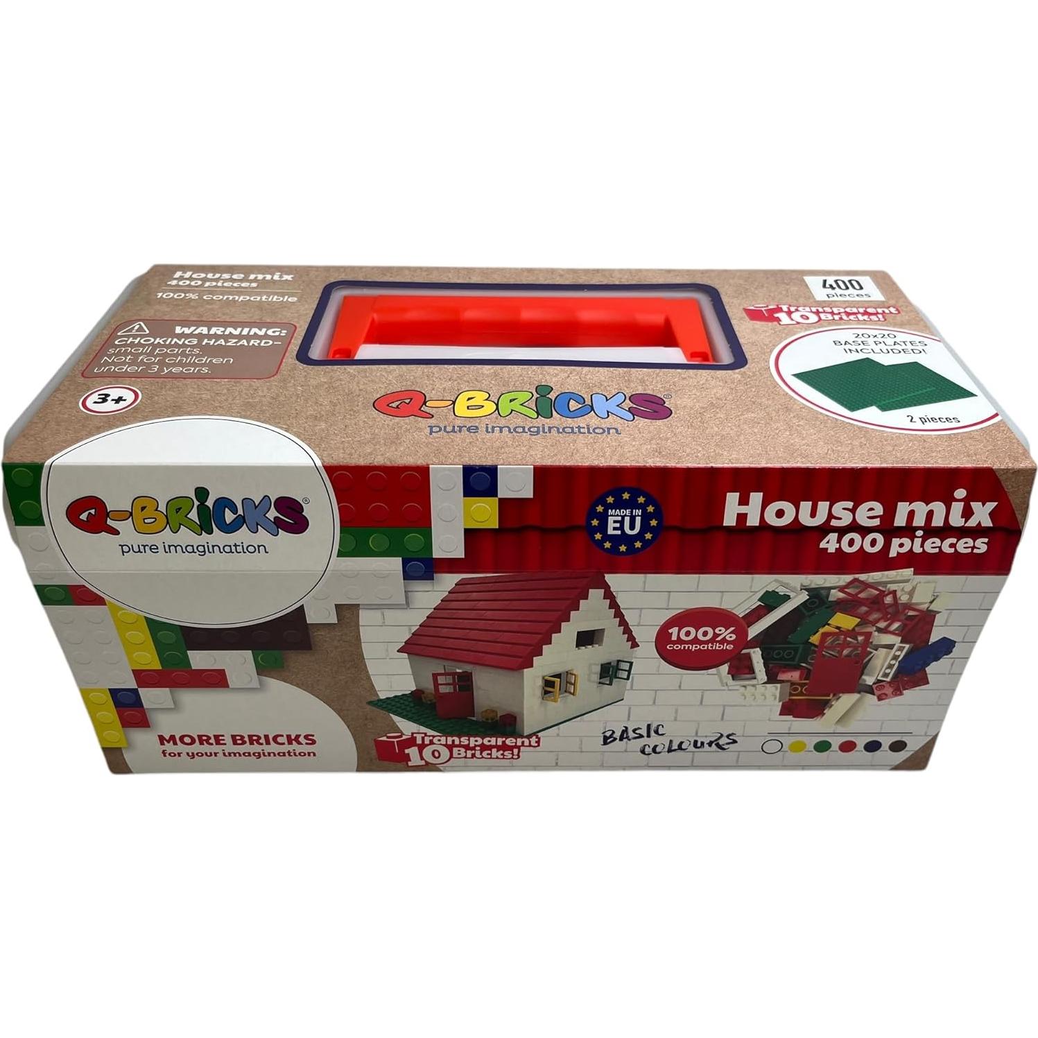 Juego de Construcción Q-BRICKS 400 Piezas - 19 Formas y 8 Colores