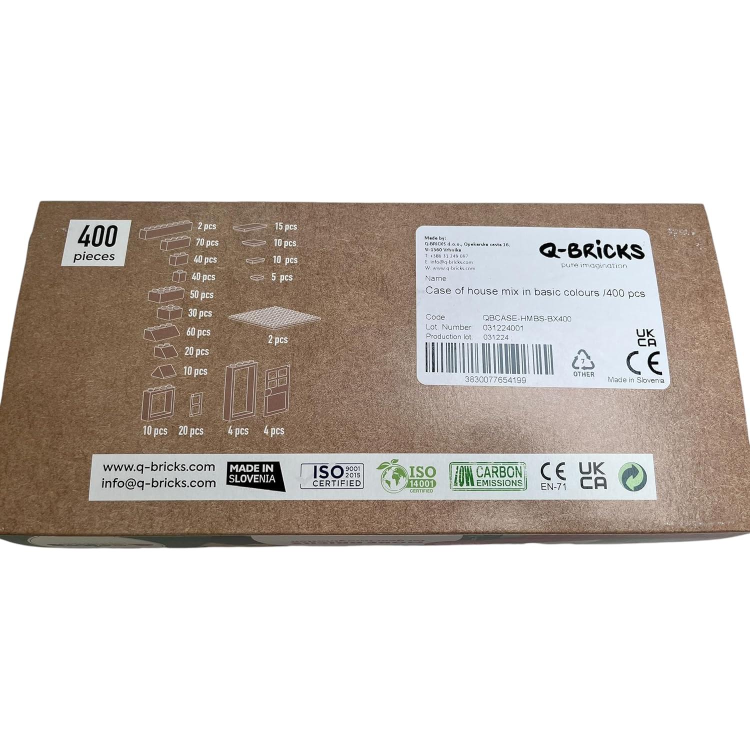 Juego de Construcción Q-BRICKS 400 Piezas - 19 Formas y 8 Colores