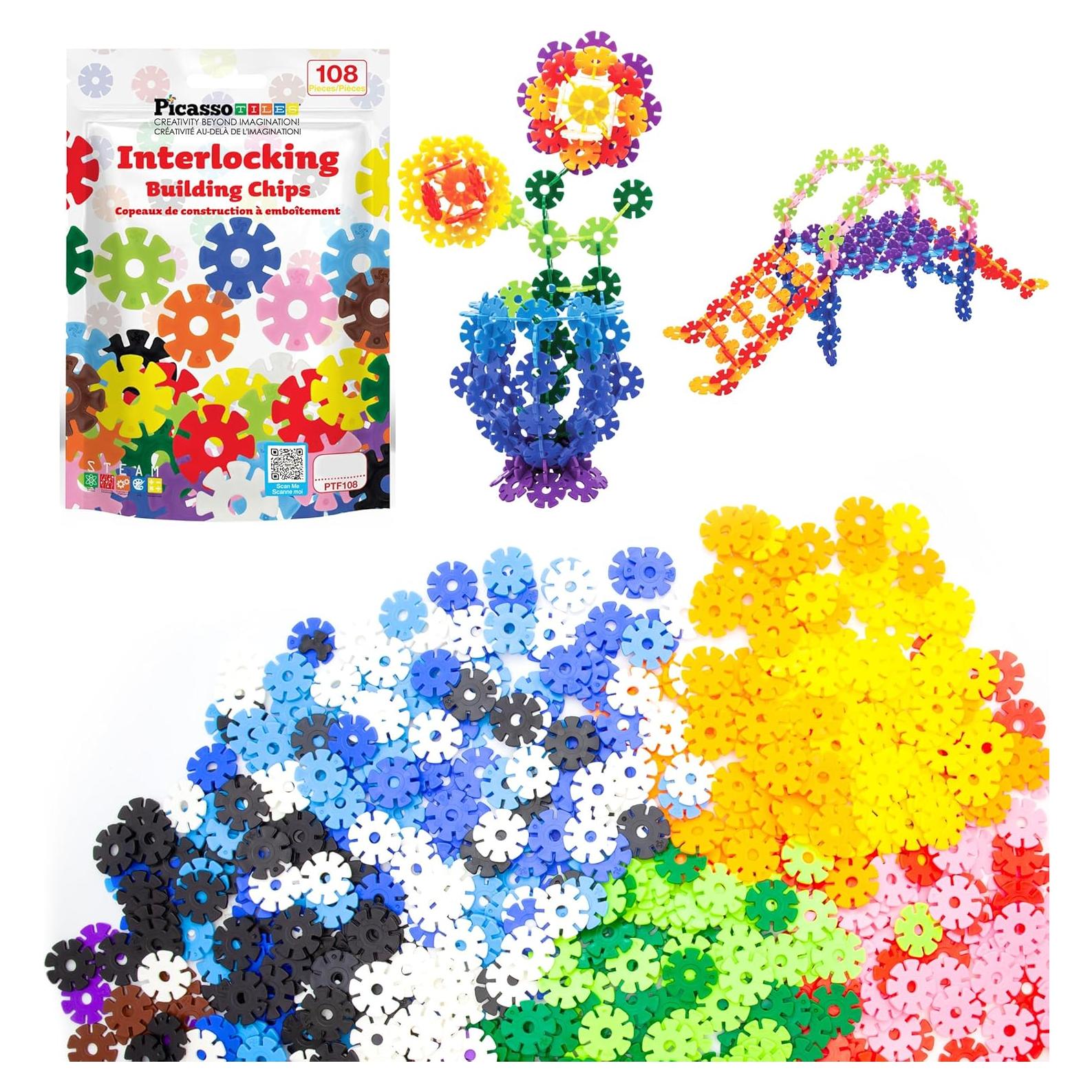 PicassoTiles Bloques de Construcción Interconectables 108 Piezas
