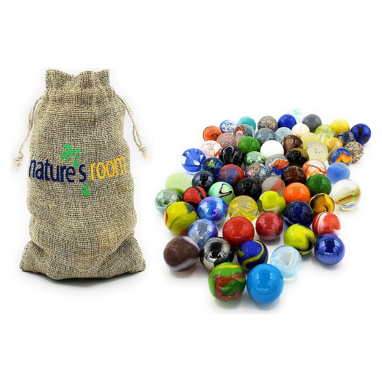 Set de 50 Canicas de Vidrio Naturesroom - 2.54 cm - Colores Variados