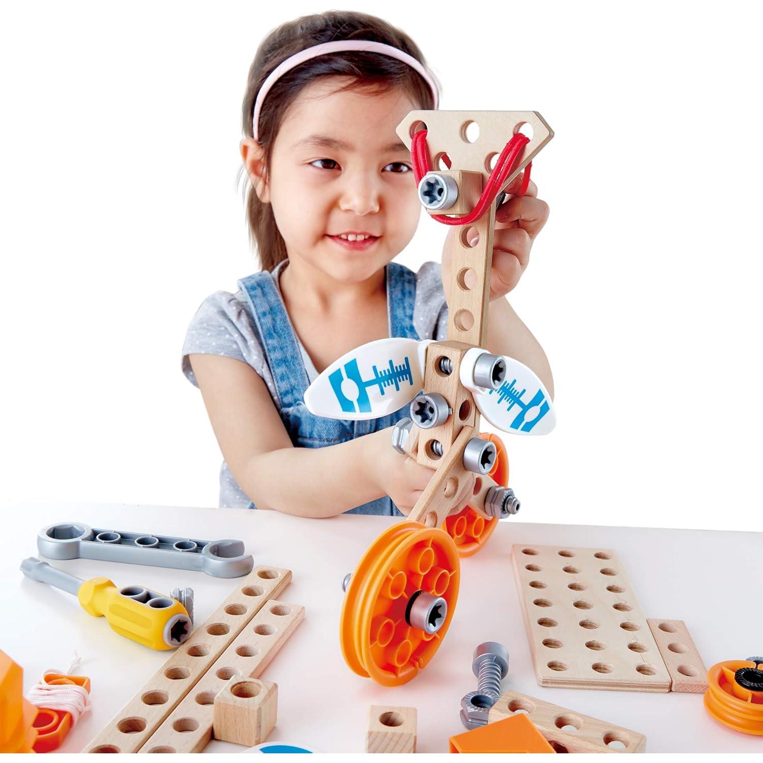 Kit de Experimentos Deluxe Hape 57 Piezas STEAM para Niños 4+