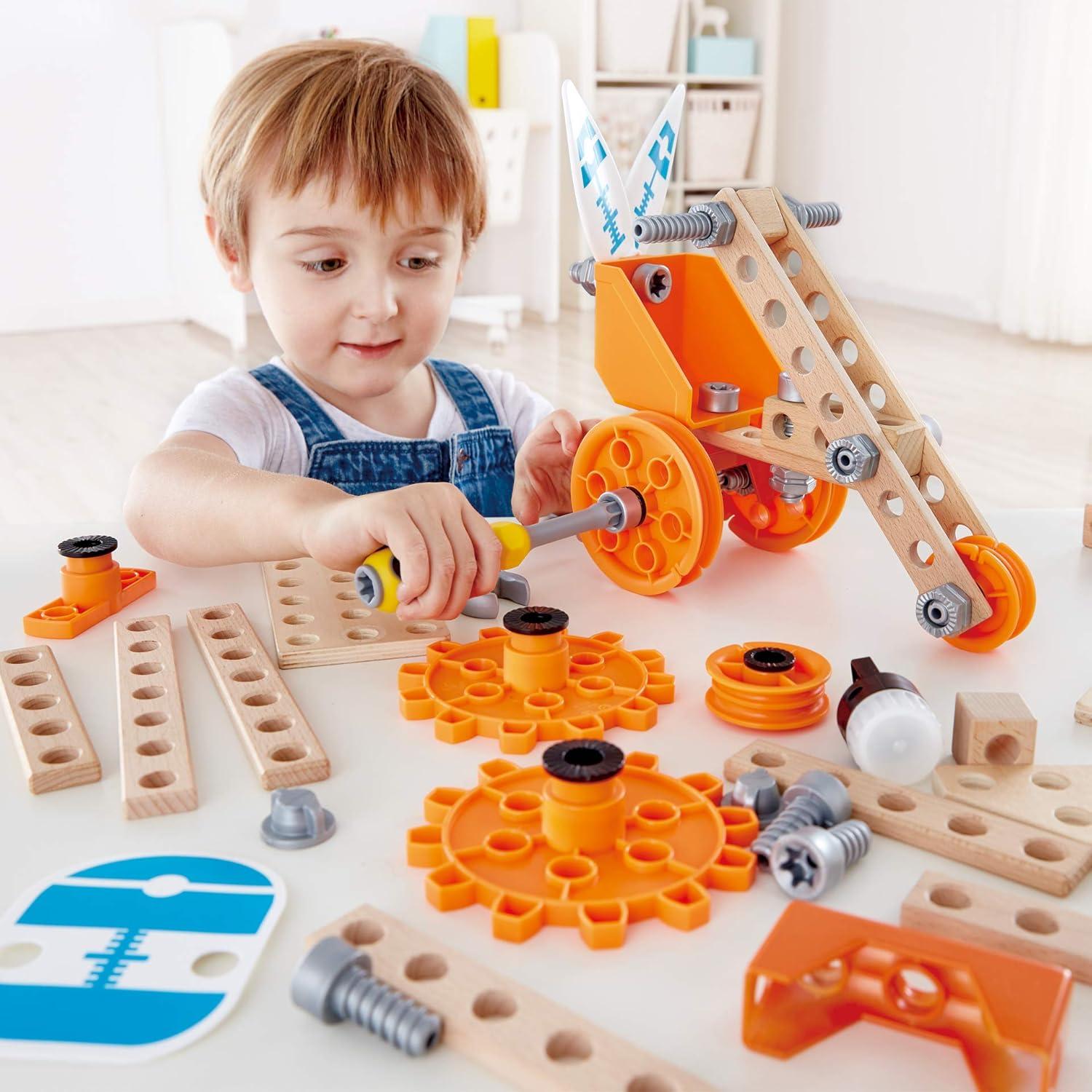 Kit de Experimentos Deluxe Hape 57 Piezas STEAM para Niños 4+