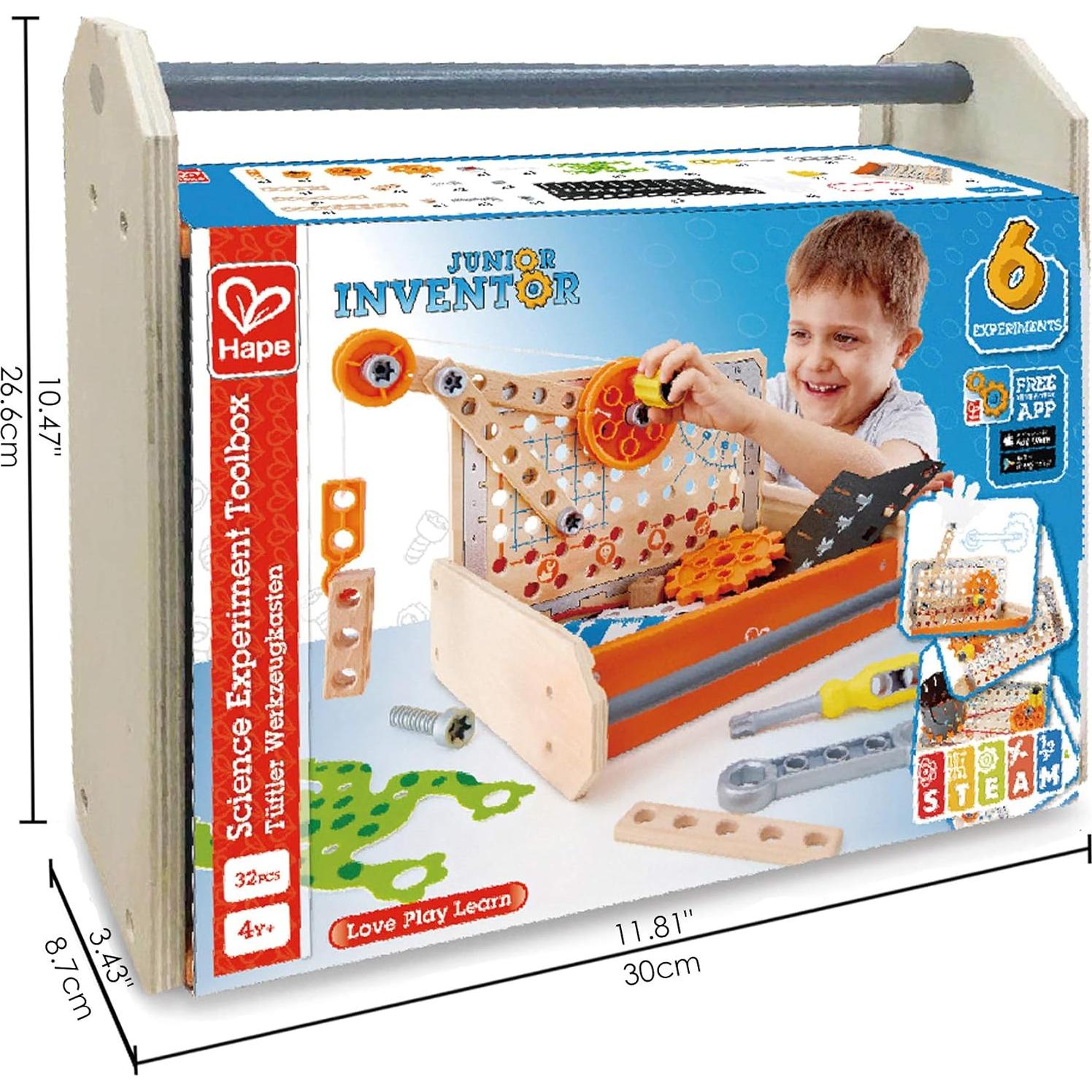Caja de Herramientas Científicas Hape | Kit de 32 Experimentos