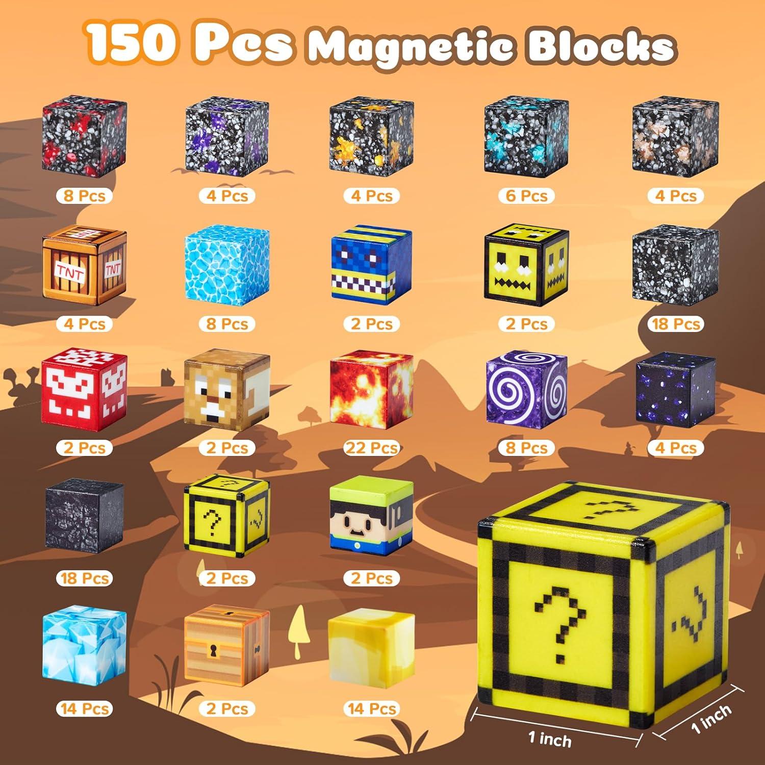 Bloques Magnéticos Doyppe 150 Piezas 1 Pulgada STEM Volcán