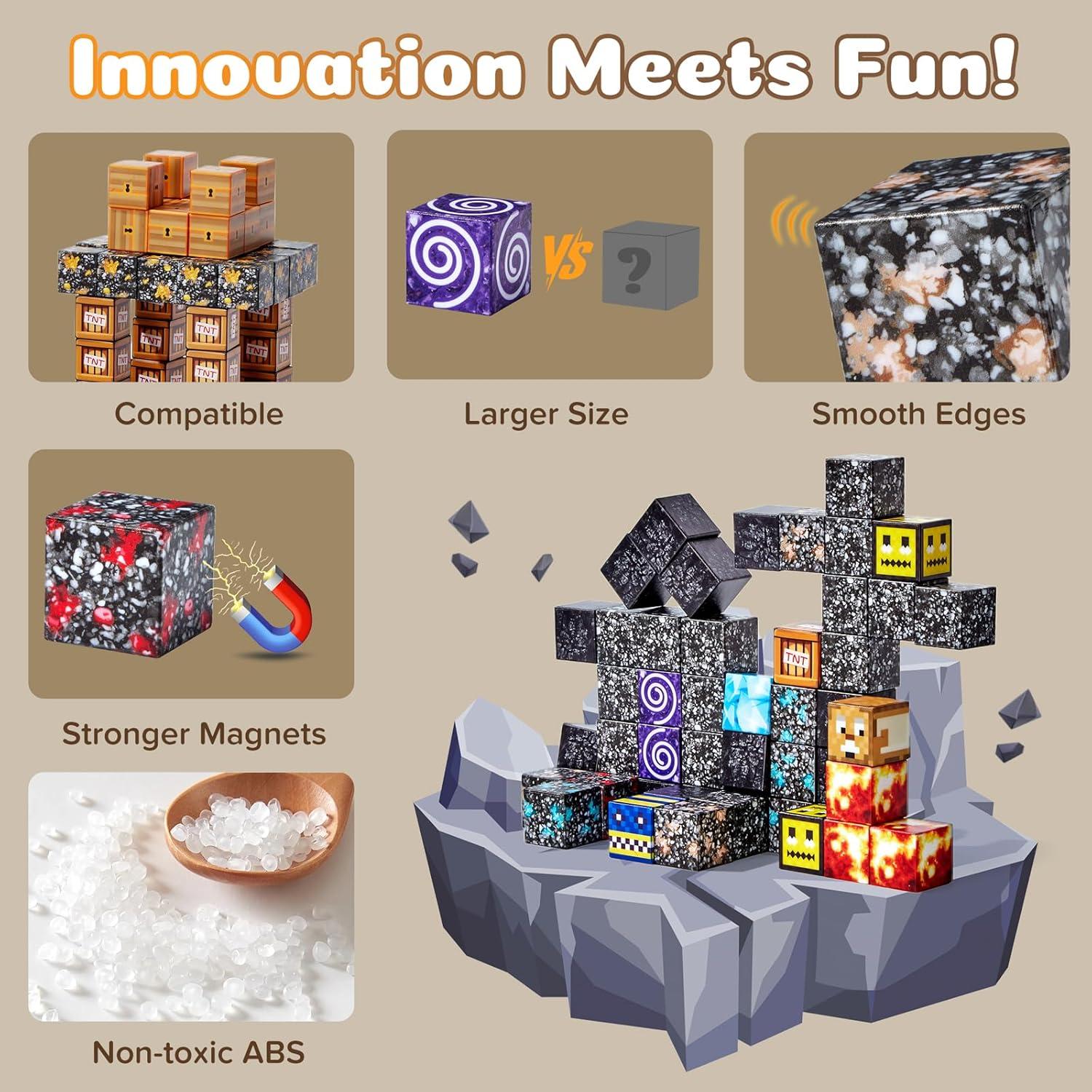 Bloques Magnéticos Doyppe 150 Piezas 1 Pulgada STEM Volcán