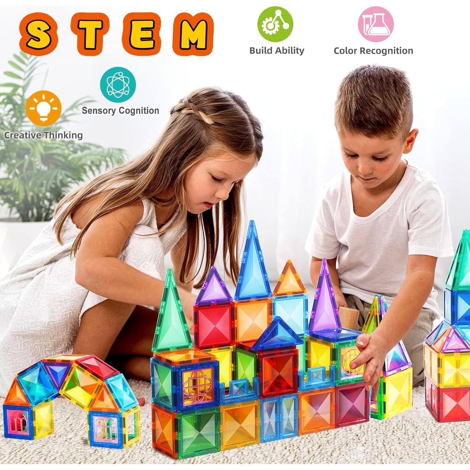 Juguetes Educativos TOKBLOK 64 Piezas Azulejos Magnéticos