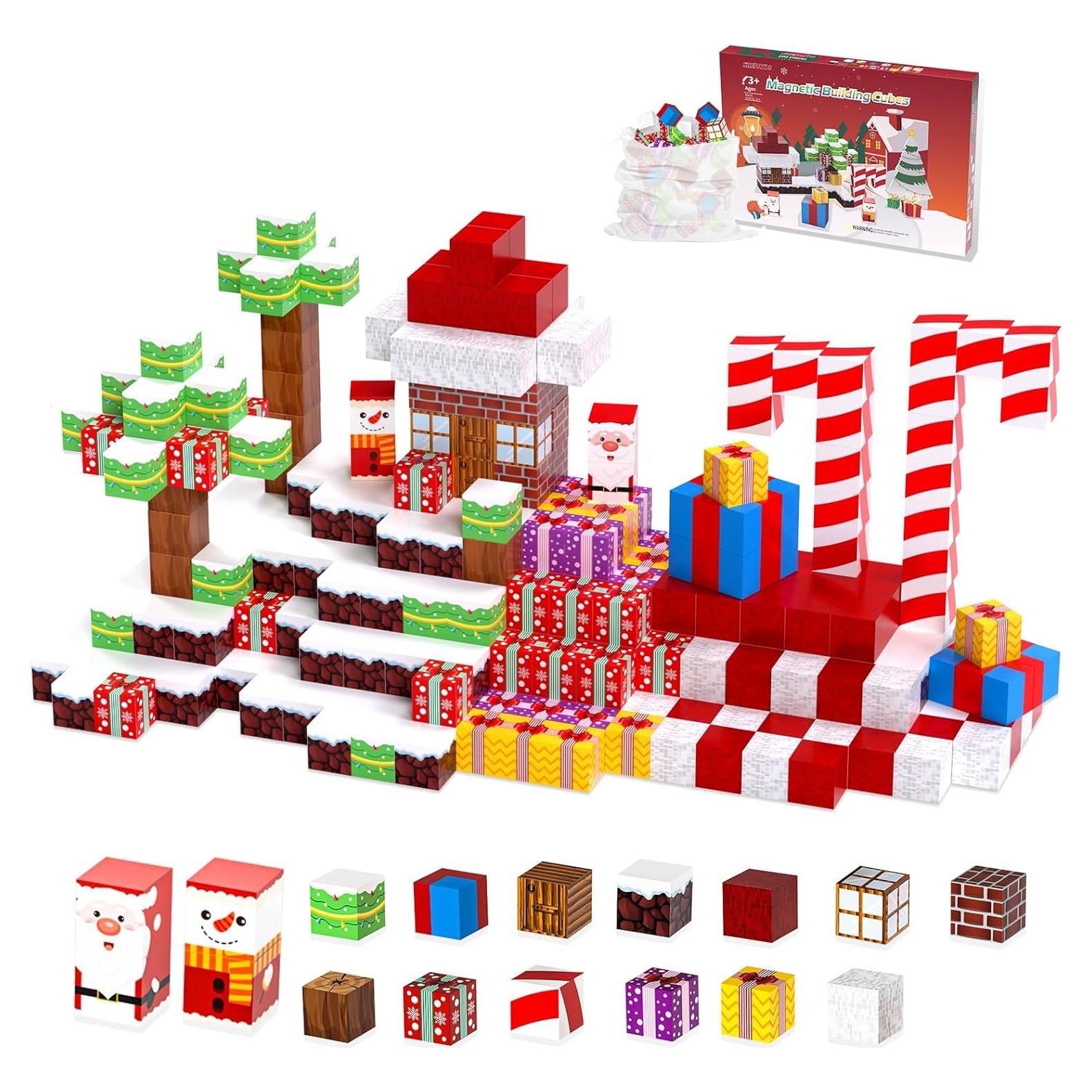 Juego de Bloques Magnéticos 100PCS HEVARAL Navidad STEM