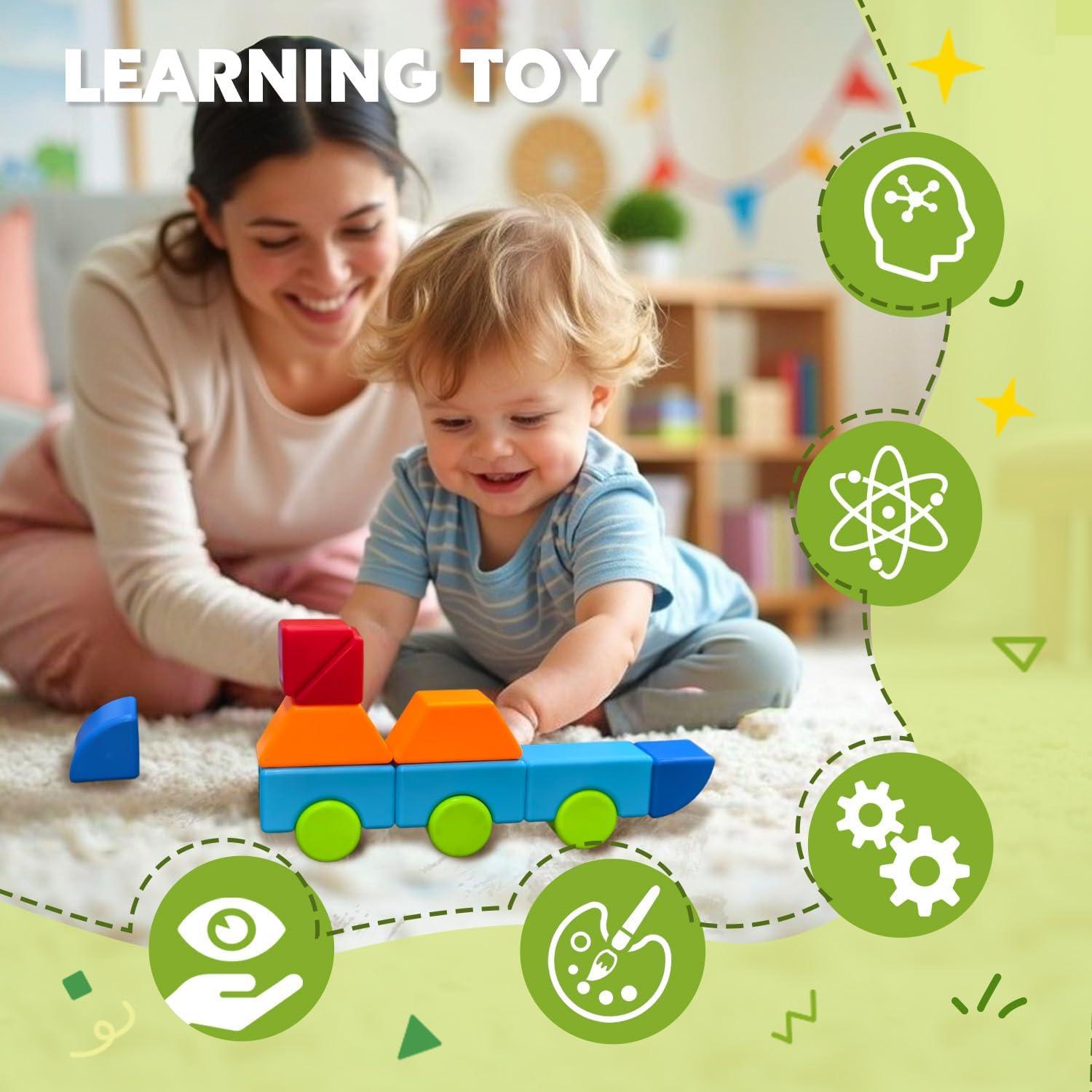 Set de Bloques Magnéticos Grandes Pairez Toys 12 Piezas 3D