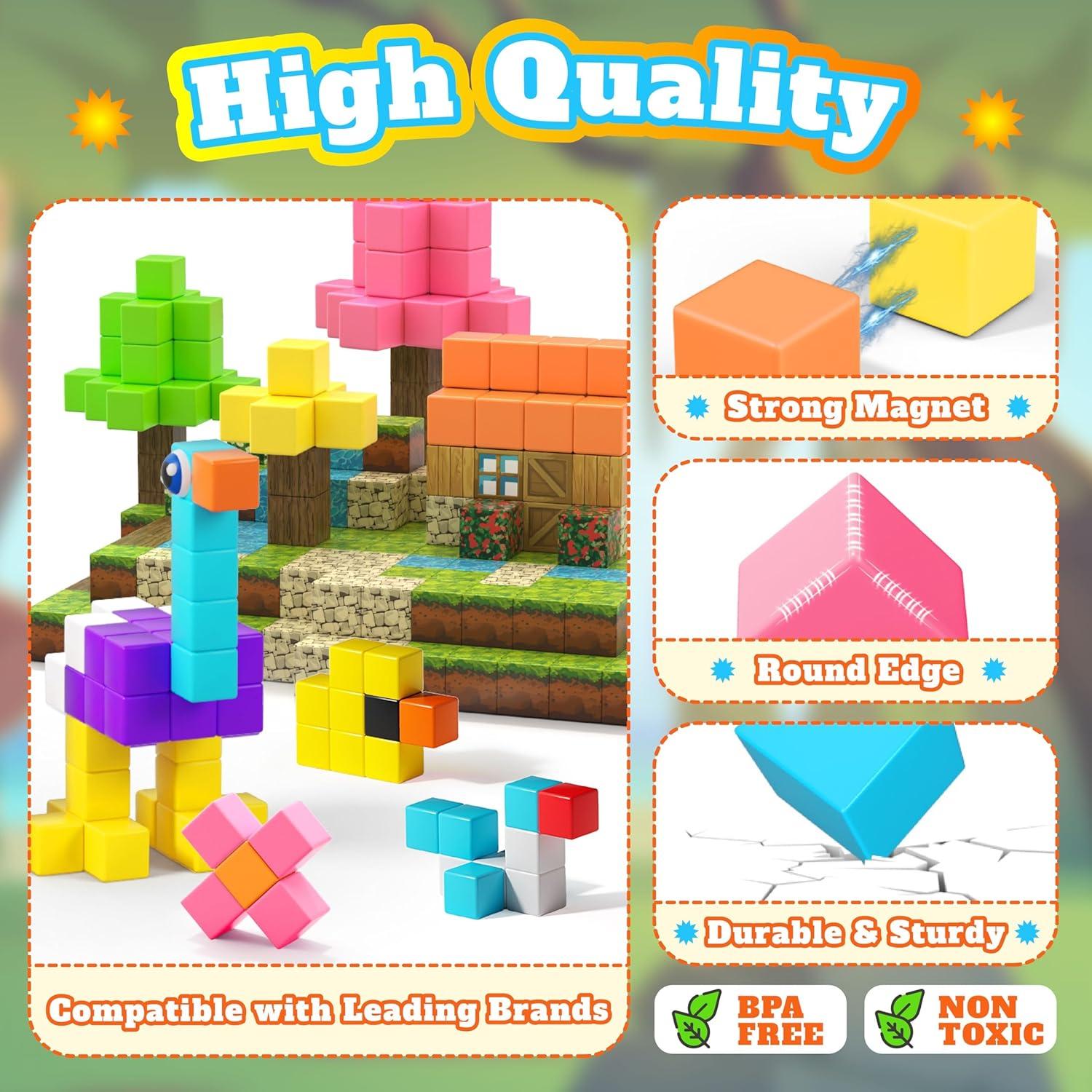 Juego de Bloques Magnéticos Vigorfun 65 Piezas 2.54 cm