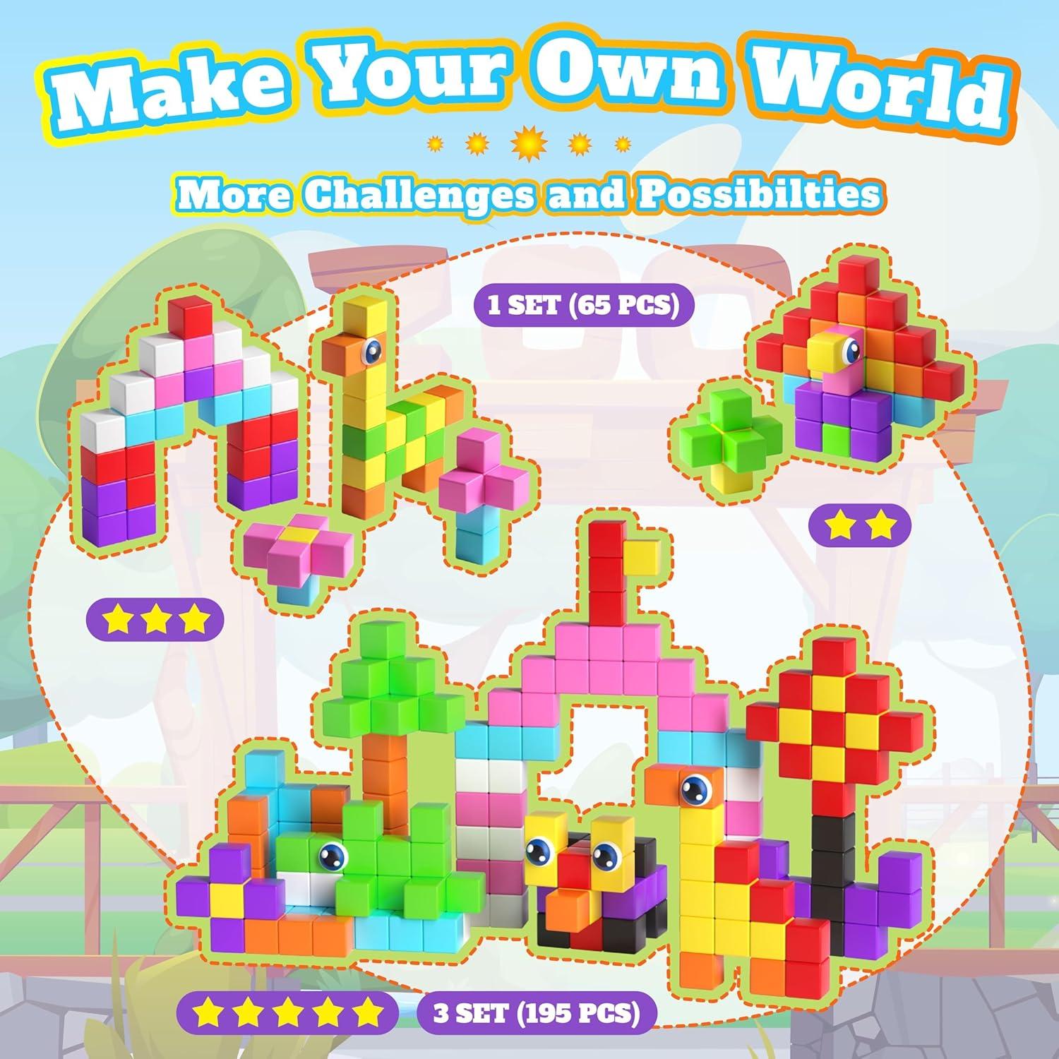 Juego de Bloques Magnéticos Vigorfun 65 Piezas 2.54 cm