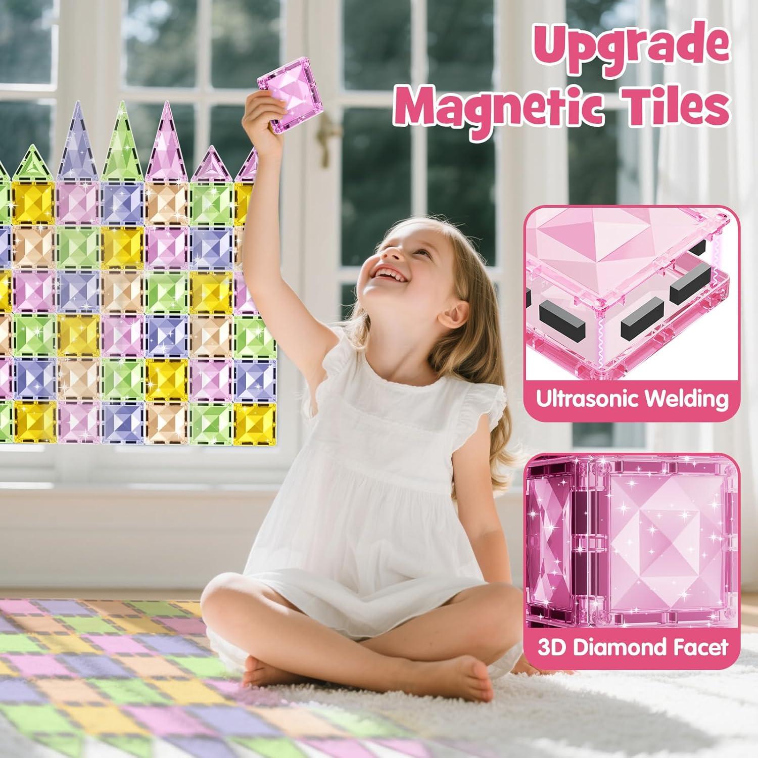 Azulejos Magnéticos Grandes STEM Match 60PCS para Niños 3-8 Años