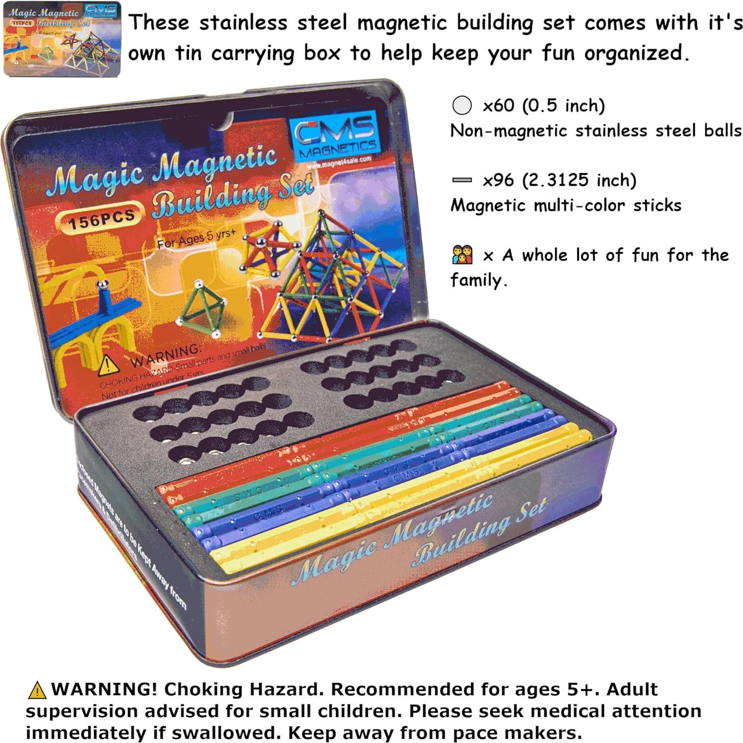 Juego de Construcción Magnética CMS Magnetics 156 Piezas