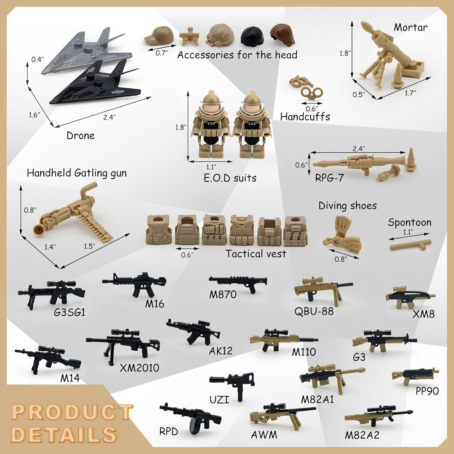 Kit de Accesorios Militares para Juguetes Swat 260 Piezas