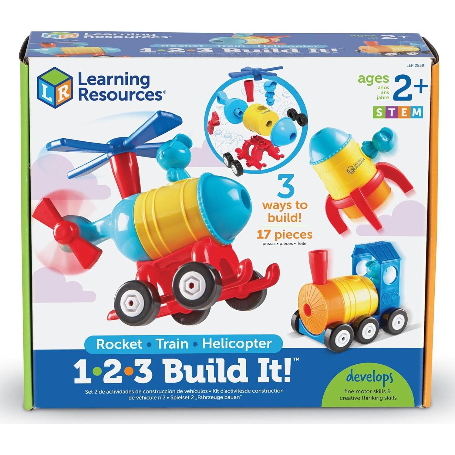 Juguete de Construcción Learning Resources Cohete-Tren-Helicóptero 17 Piezas