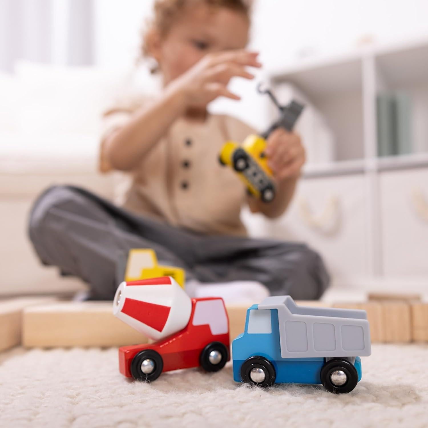 Vehículos de Construcción de Madera Melissa & Doug - 8 Piezas