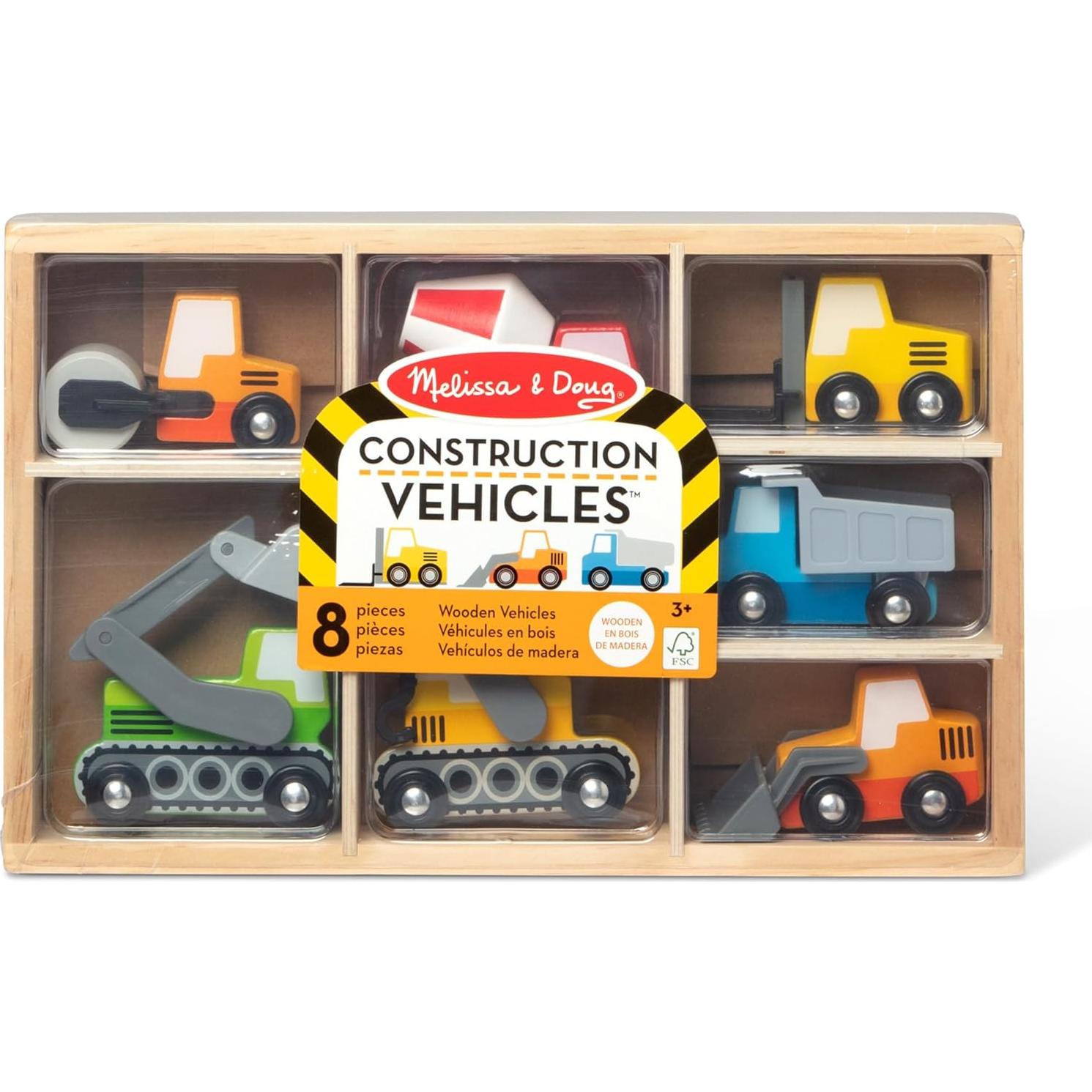 Vehículos de Construcción de Madera Melissa & Doug - 8 Piezas