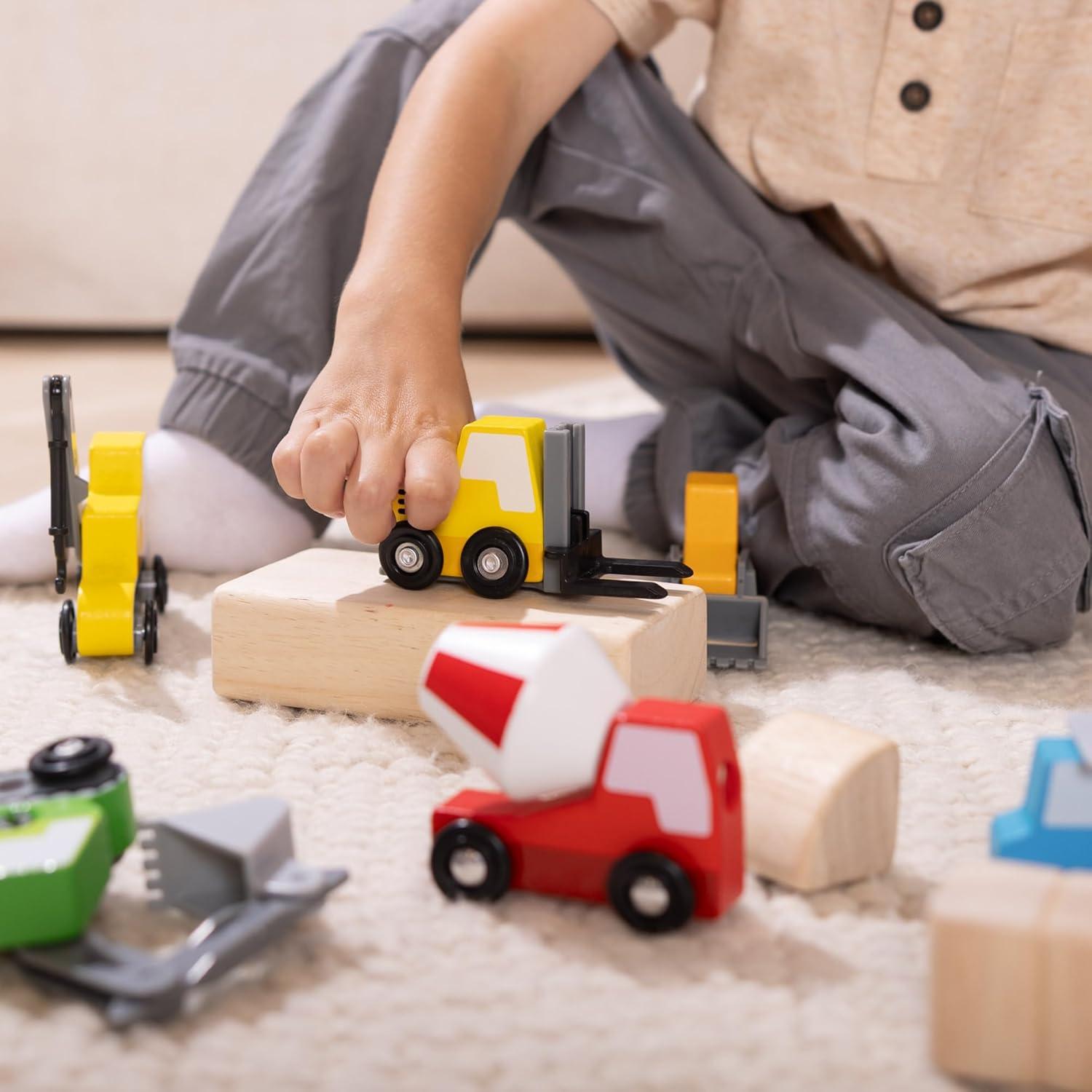 Vehículos de Construcción de Madera Melissa & Doug - 8 Piezas