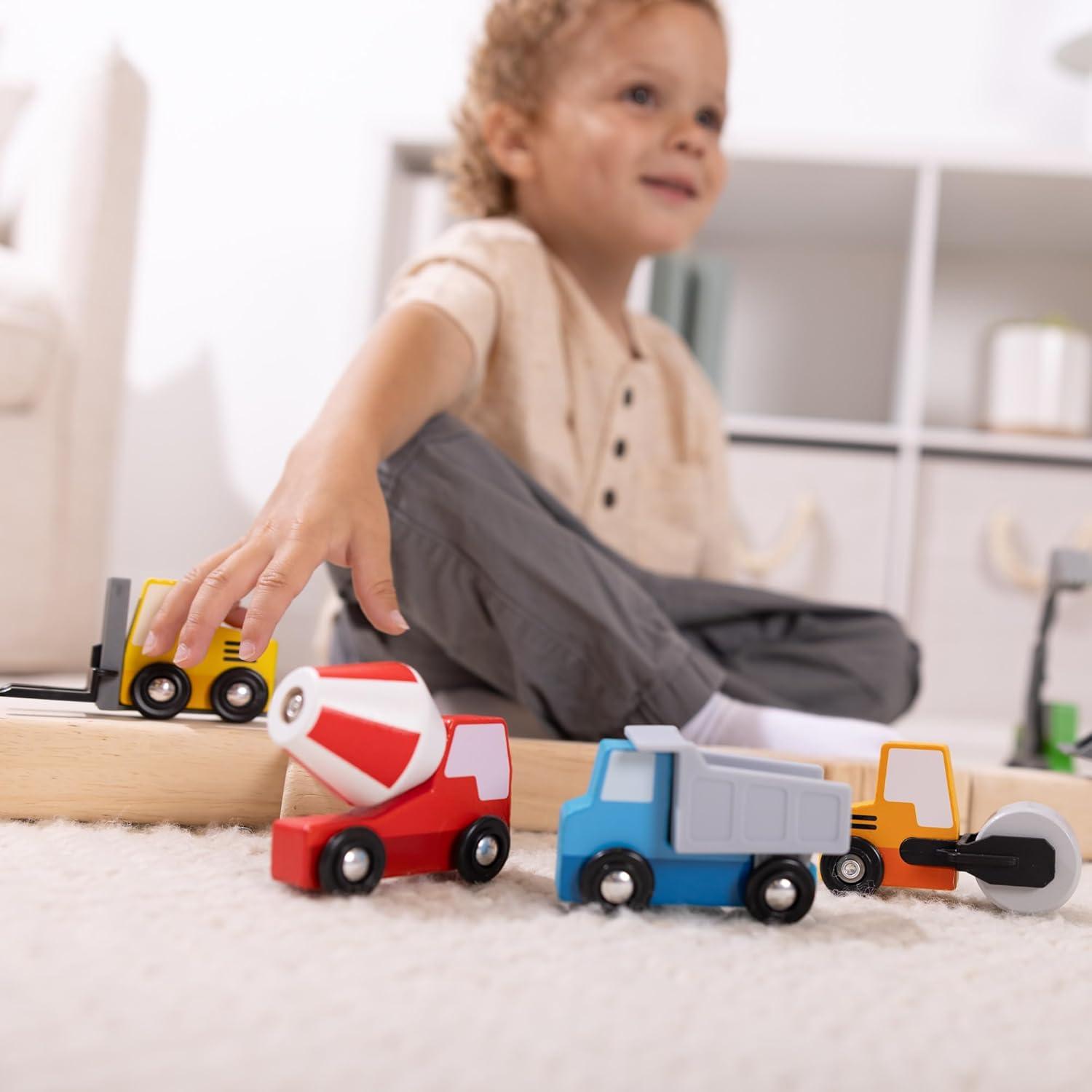 Vehículos de Construcción de Madera Melissa & Doug - 8 Piezas