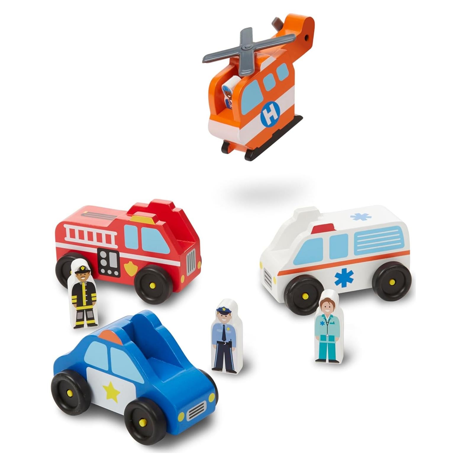 Juego de Vehículos de Emergencia de Madera Melissa & Doug