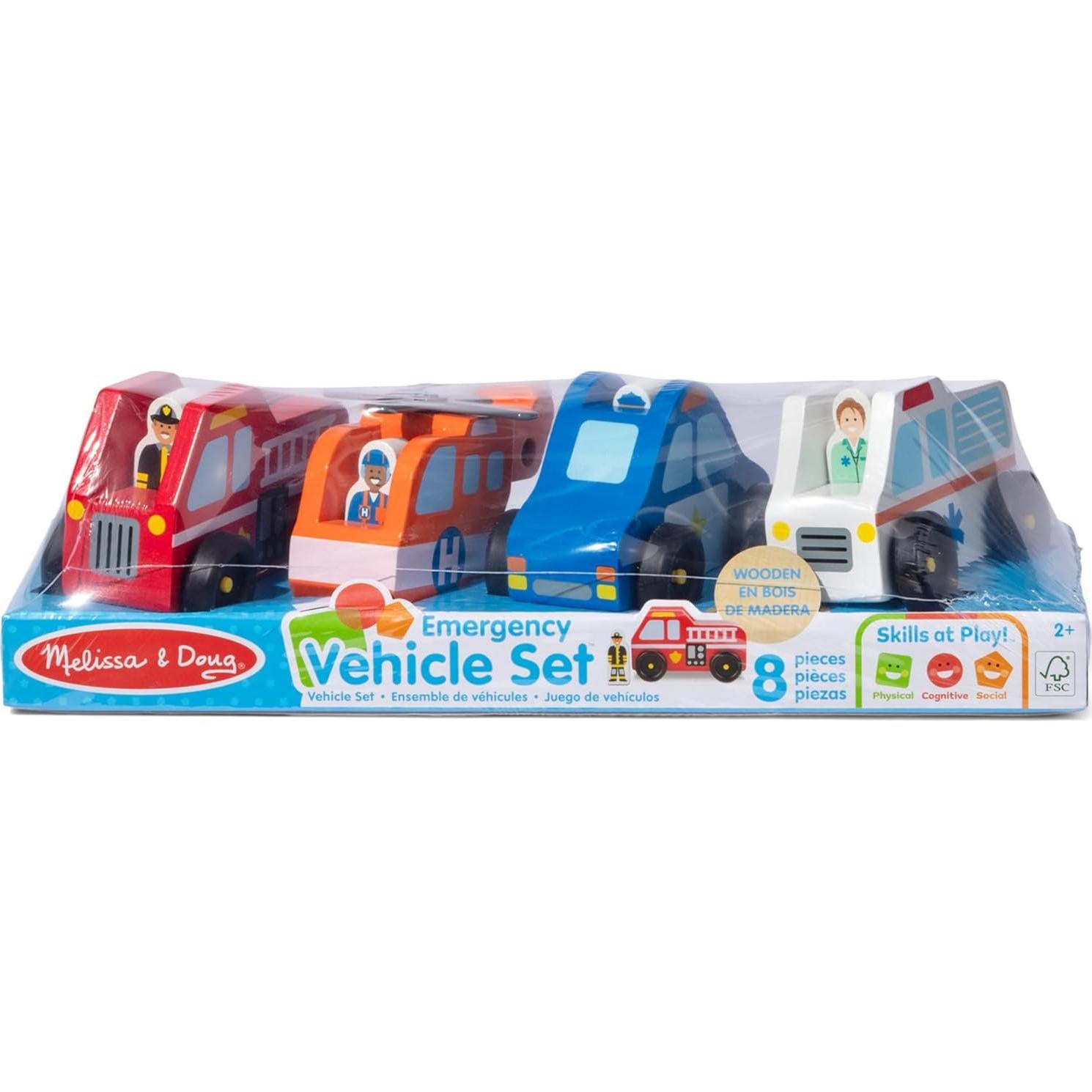 Juego de Vehículos de Emergencia de Madera Melissa & Doug