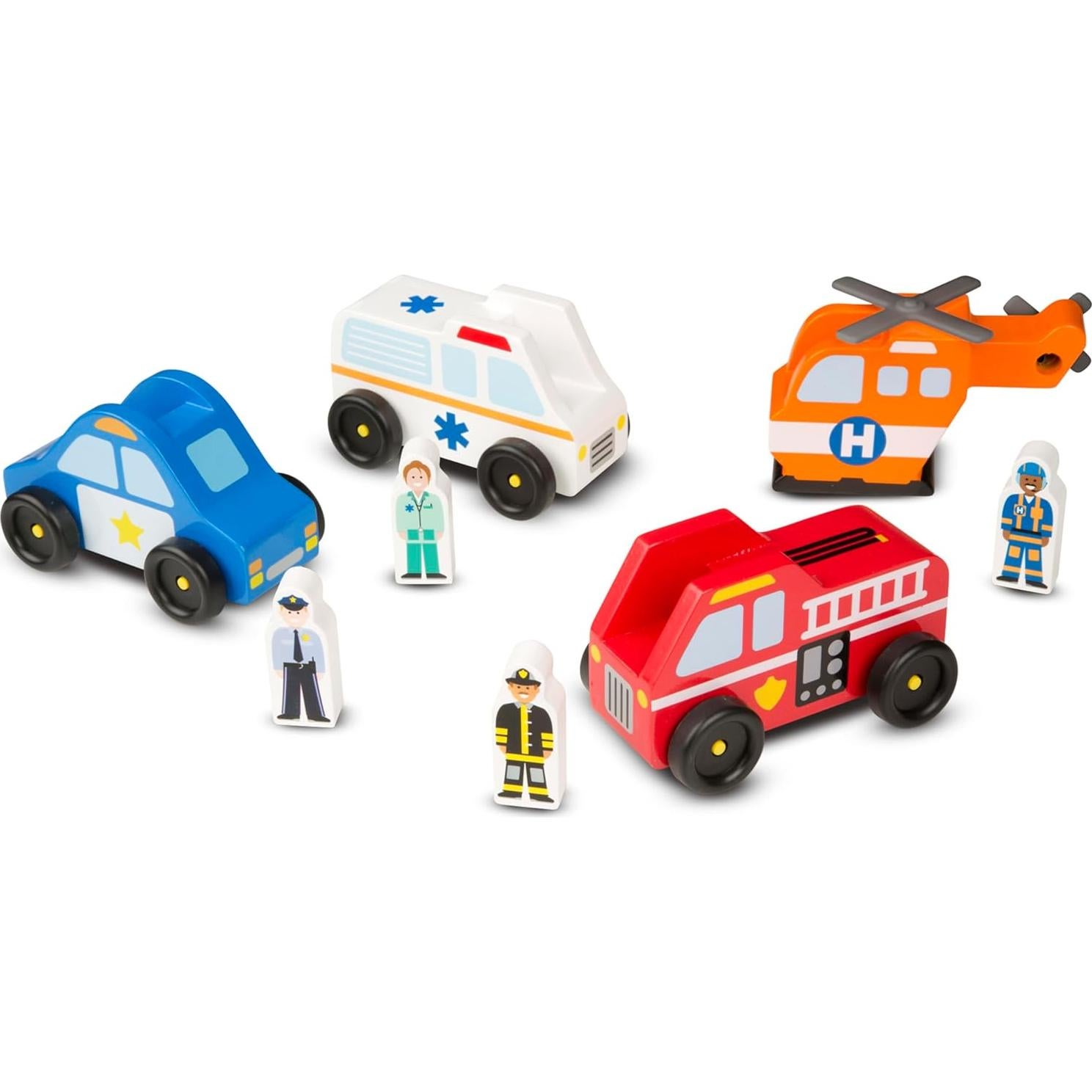 Juego de Vehículos de Emergencia de Madera Melissa & Doug