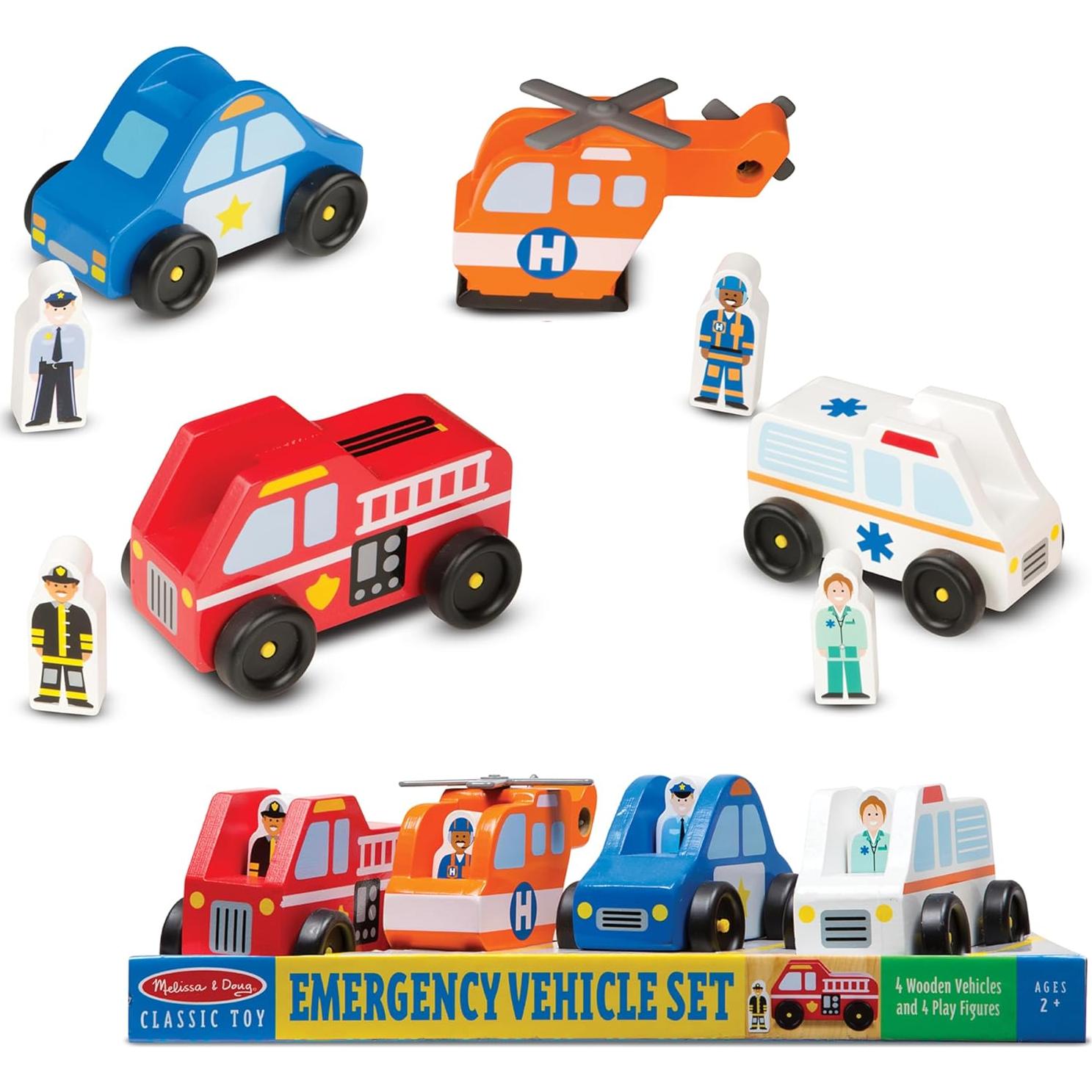 Juego de Vehículos de Emergencia de Madera Melissa & Doug