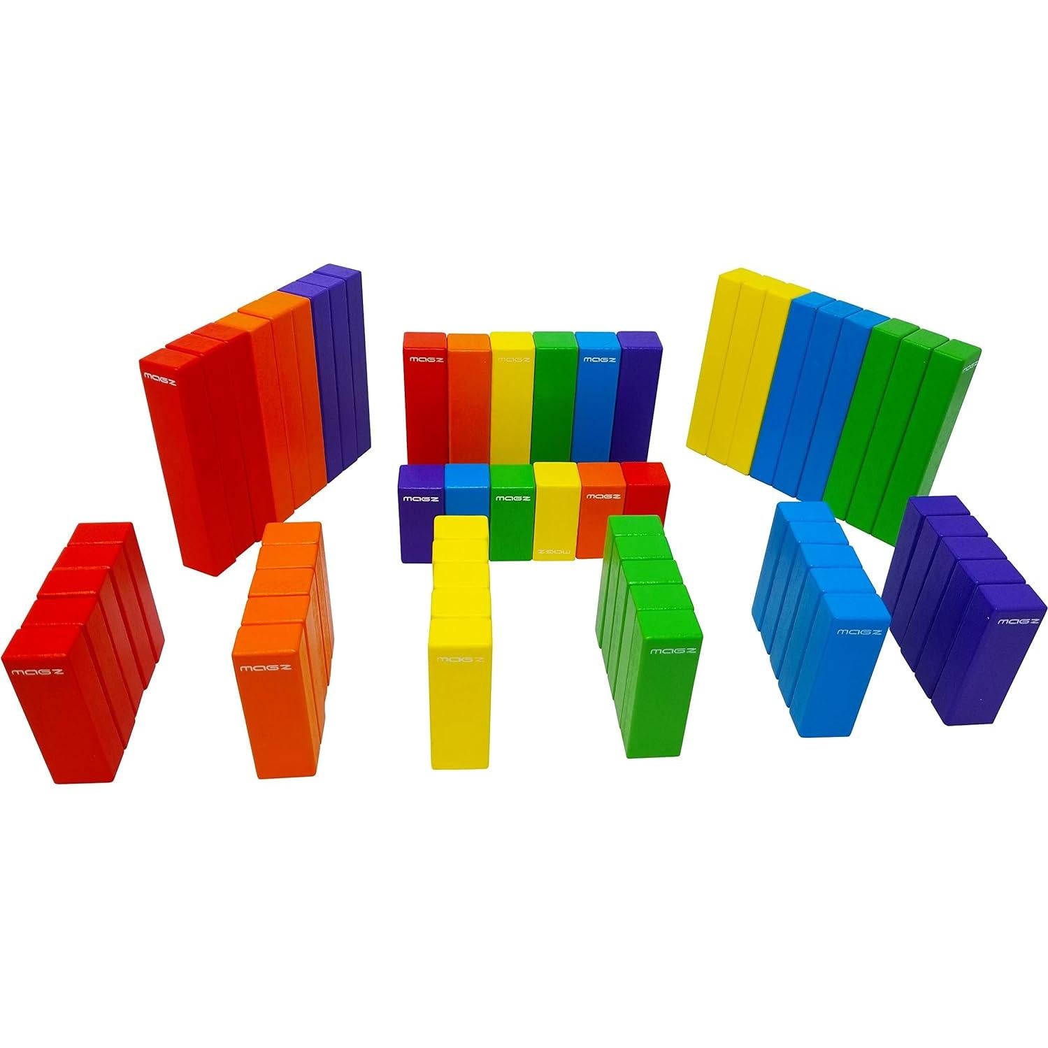 Juego de Construcción Magnético Magz 60 Piezas Madera