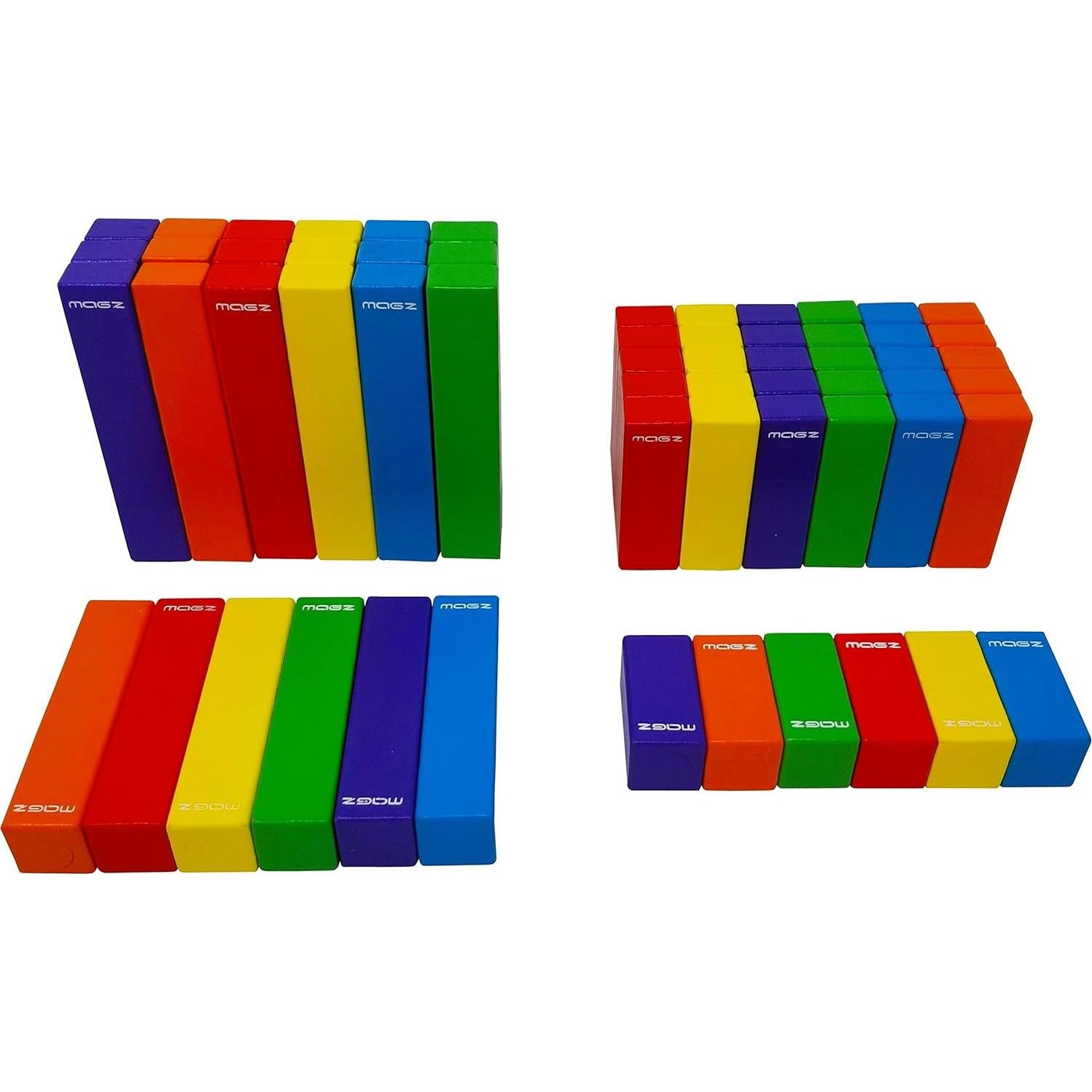 Juego de Construcción Magnético Magz 60 Piezas Madera
