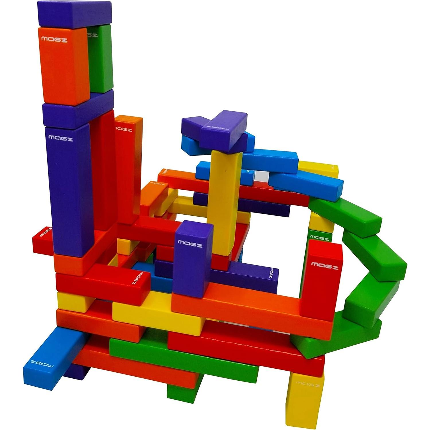 Juego de Construcción Magnético Magz 60 Piezas Madera