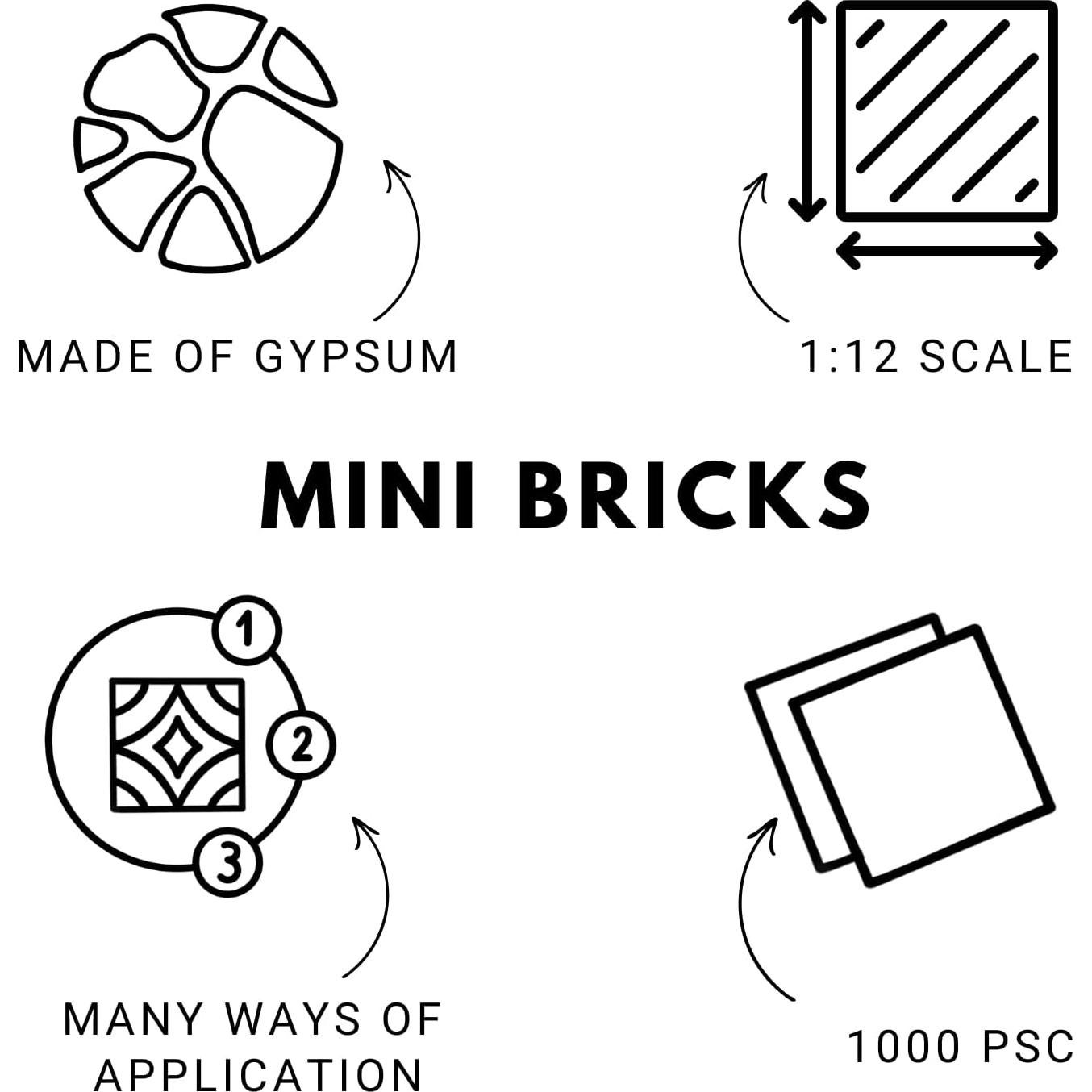 1000 Ladrillos Miniatura Rojos para Manualidades REDUCIO!