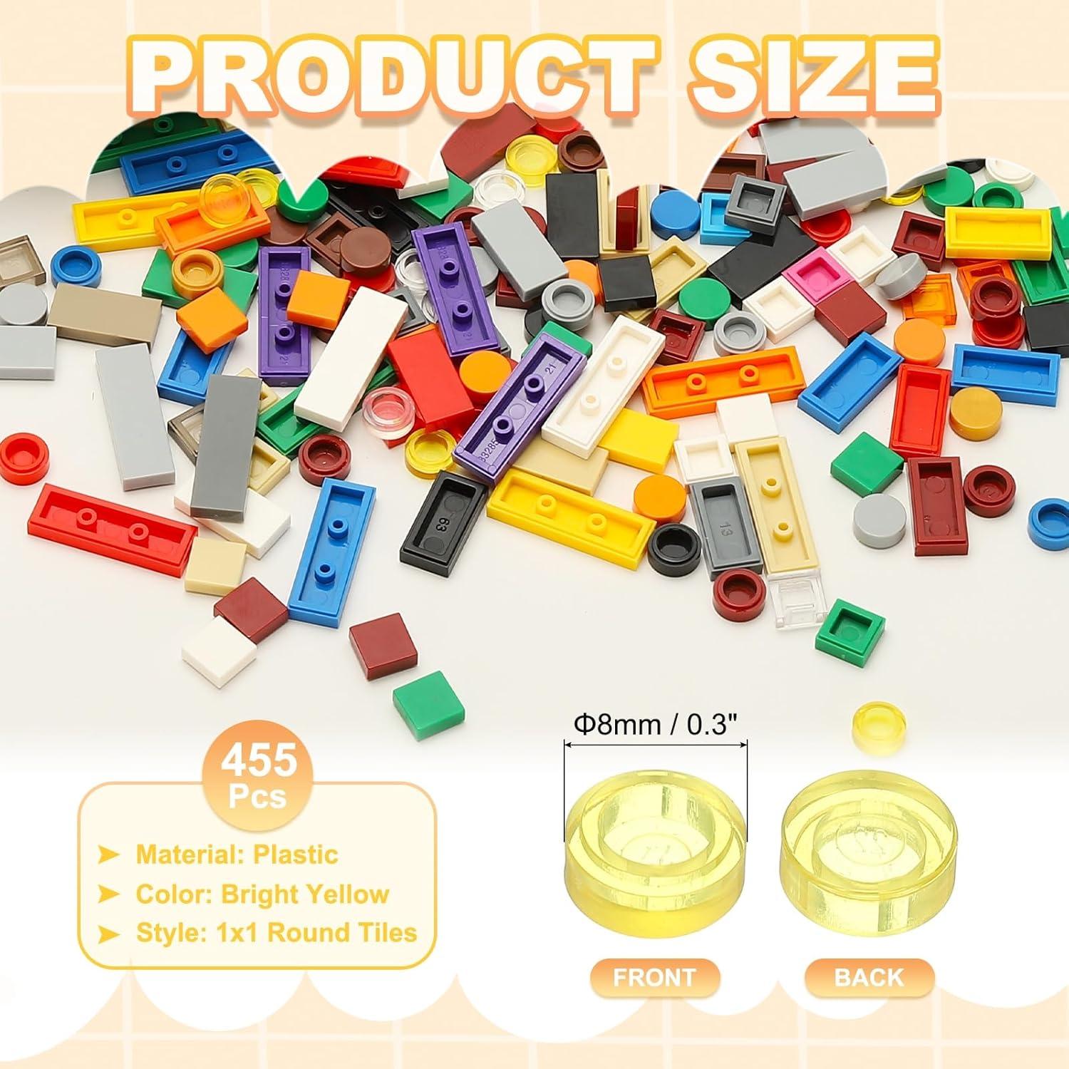 Bloques Planos Amarillo Brillante PATIKIL 455 Pcs 1x1