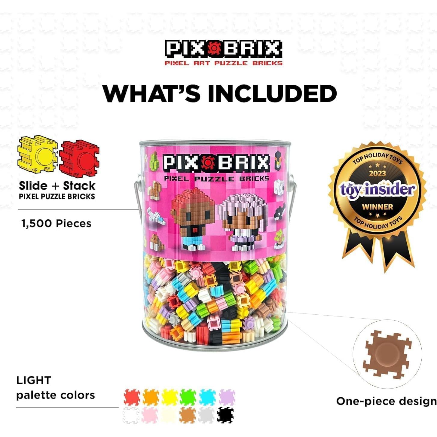 Kit de rompecabezas Pix Brix 1,500 piezas - Paleta clara - Juguete STEM