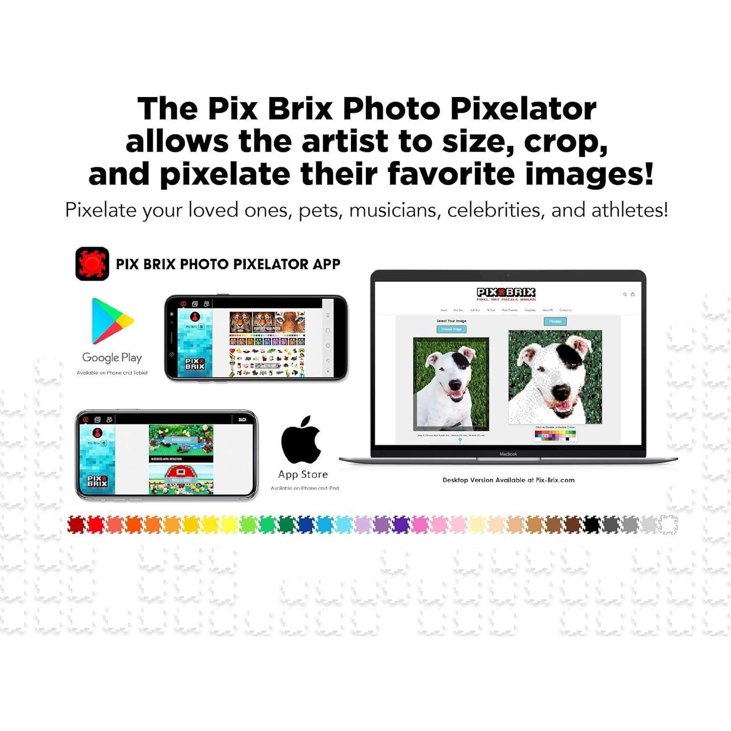 Kit de rompecabezas Pix Brix 1,500 piezas - Paleta clara - Juguete STEM