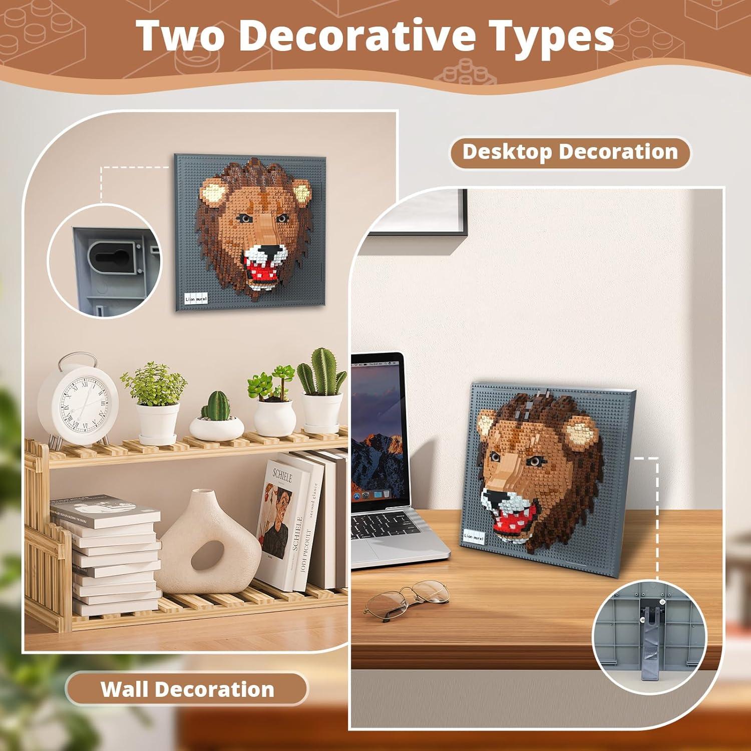 Kit de Construcción Cabeza de León KBWUZ 1889 Micro Ladrillos 22.1 cm